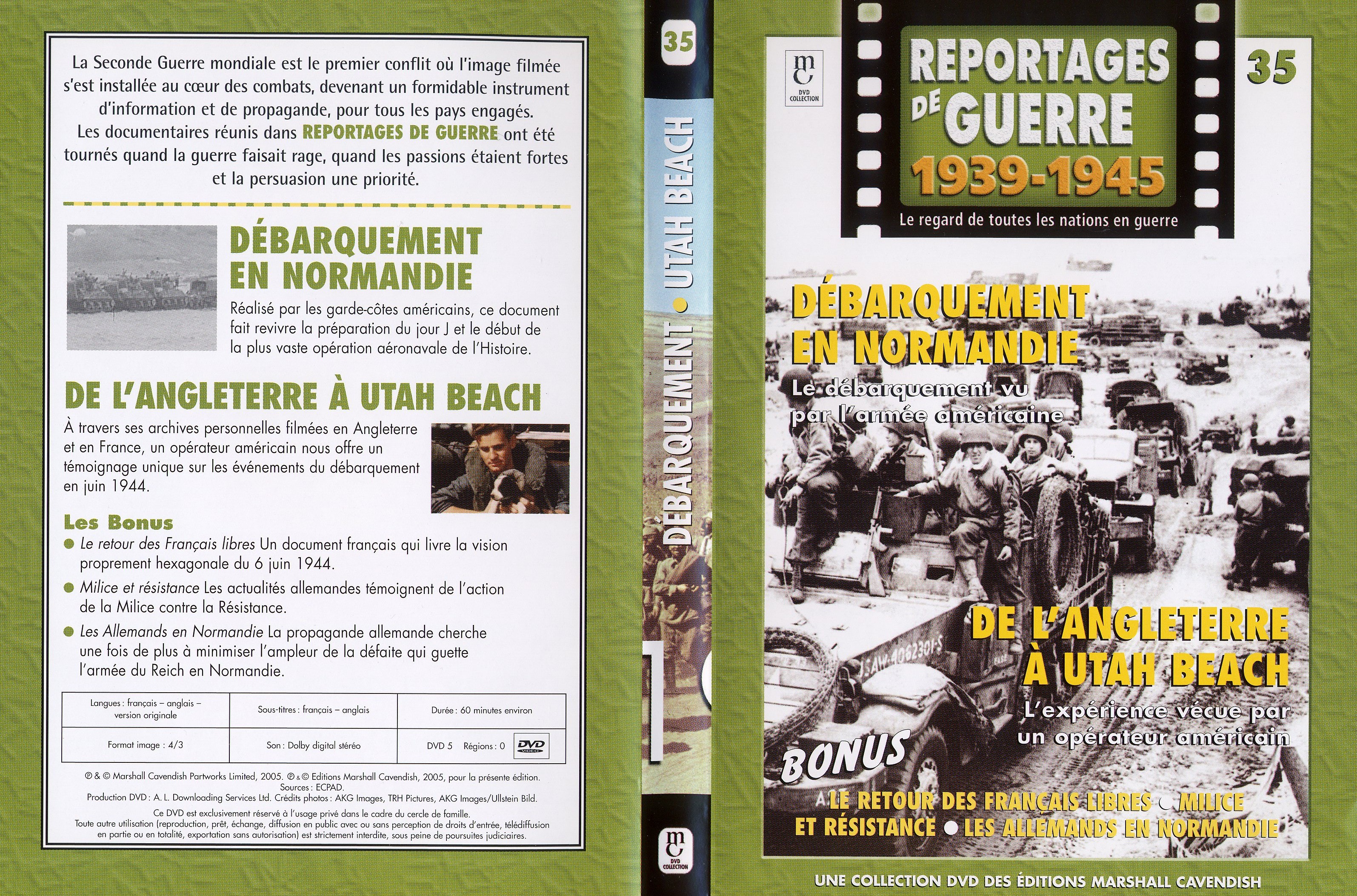 Jaquette DVD Reportages de guerre vol 35