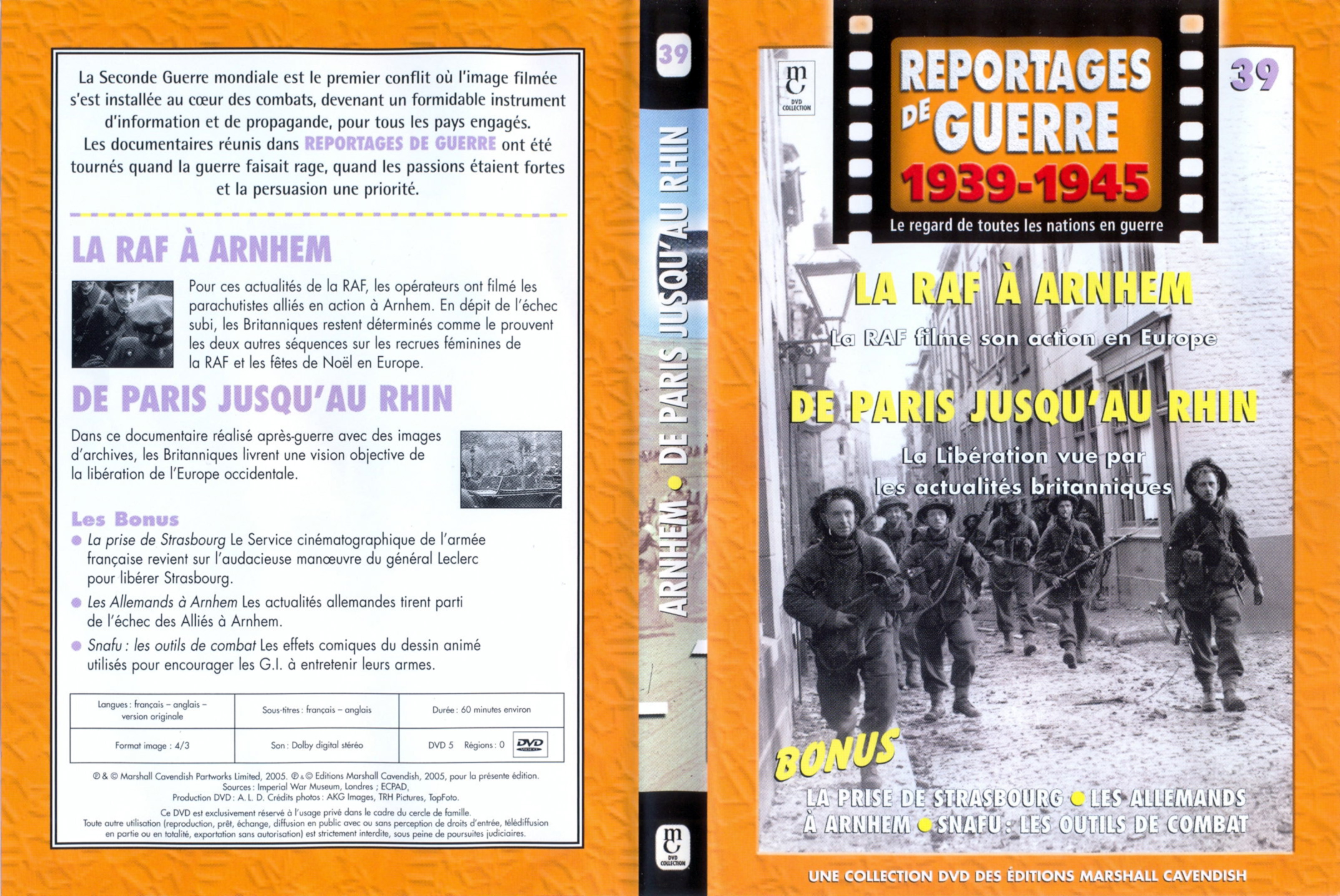 Jaquette DVD Reportages de guerre vol 39