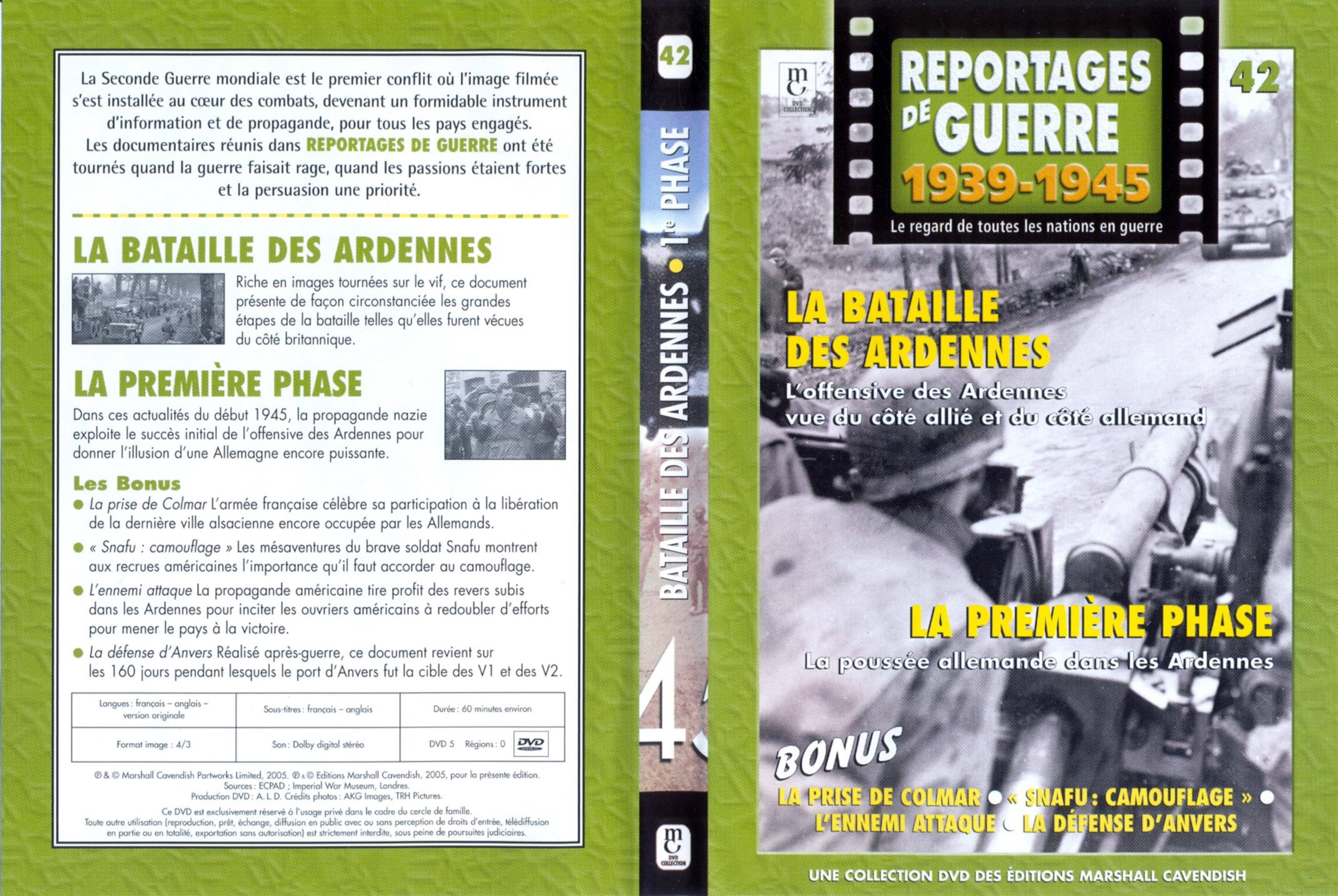 Jaquette DVD Reportages de guerre vol 42