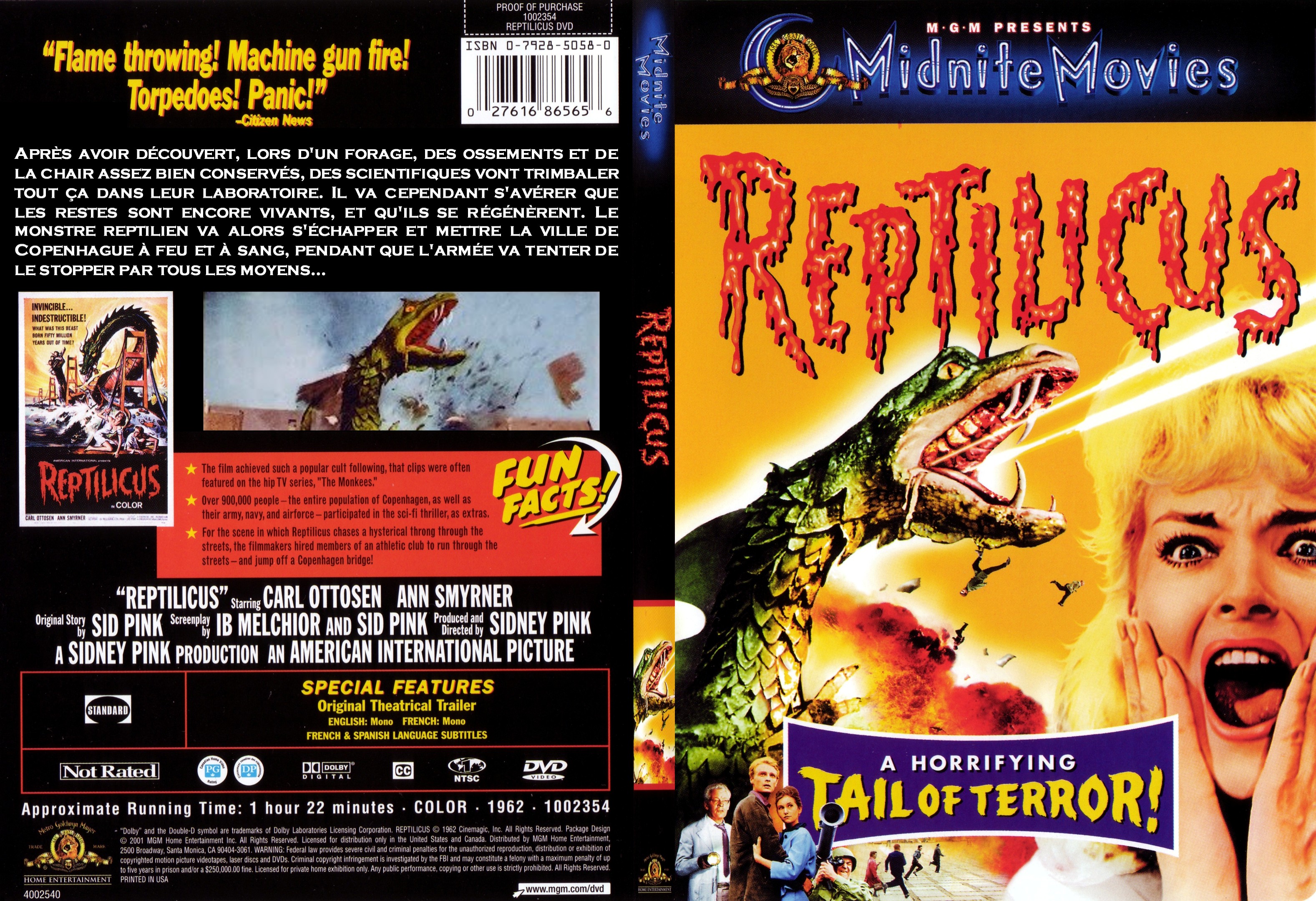 Jaquette DVD Reptilicus custom - SLIM