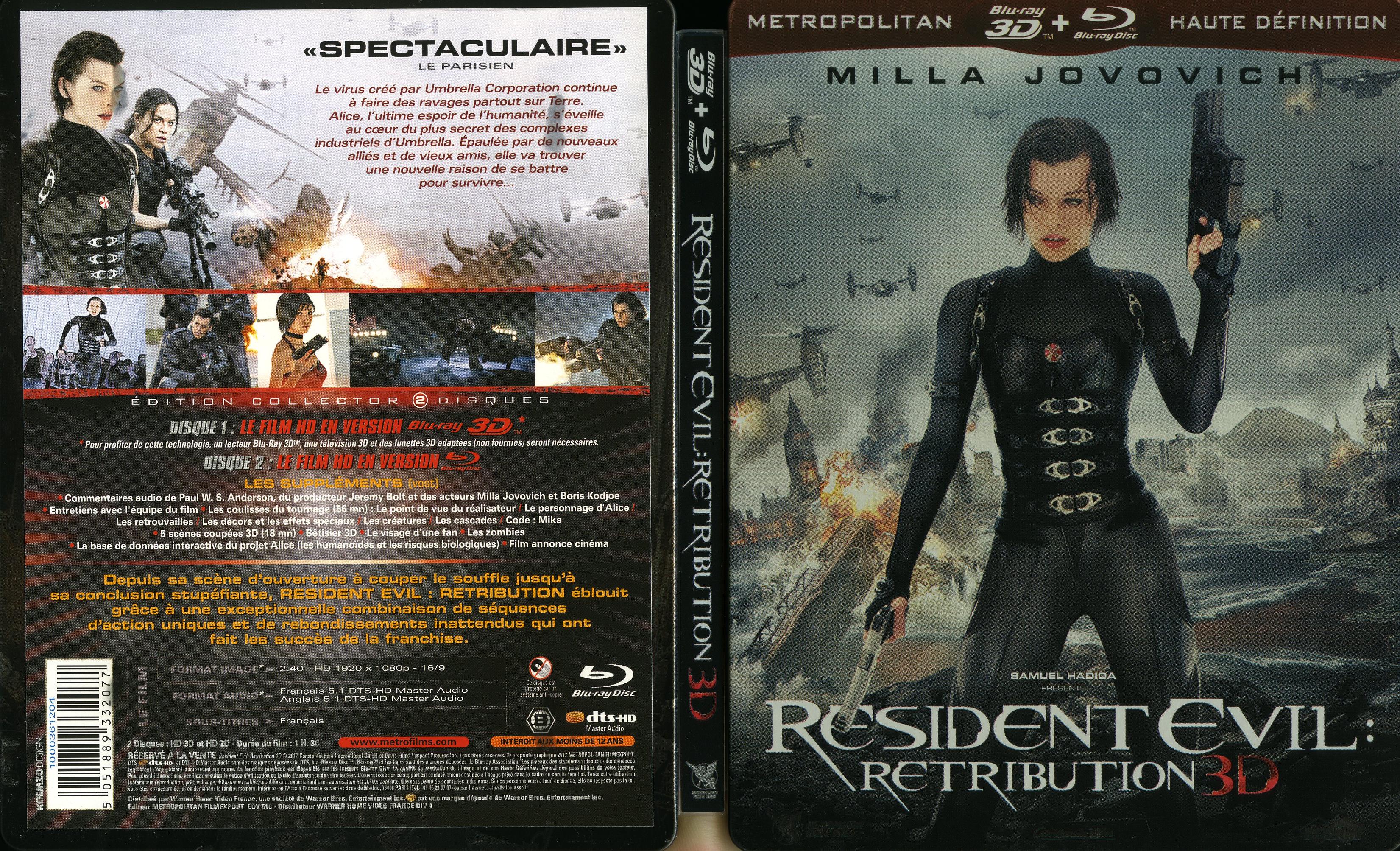 Jaquette DVD Resident Evil: Retribution 3D (BLU-RAY)