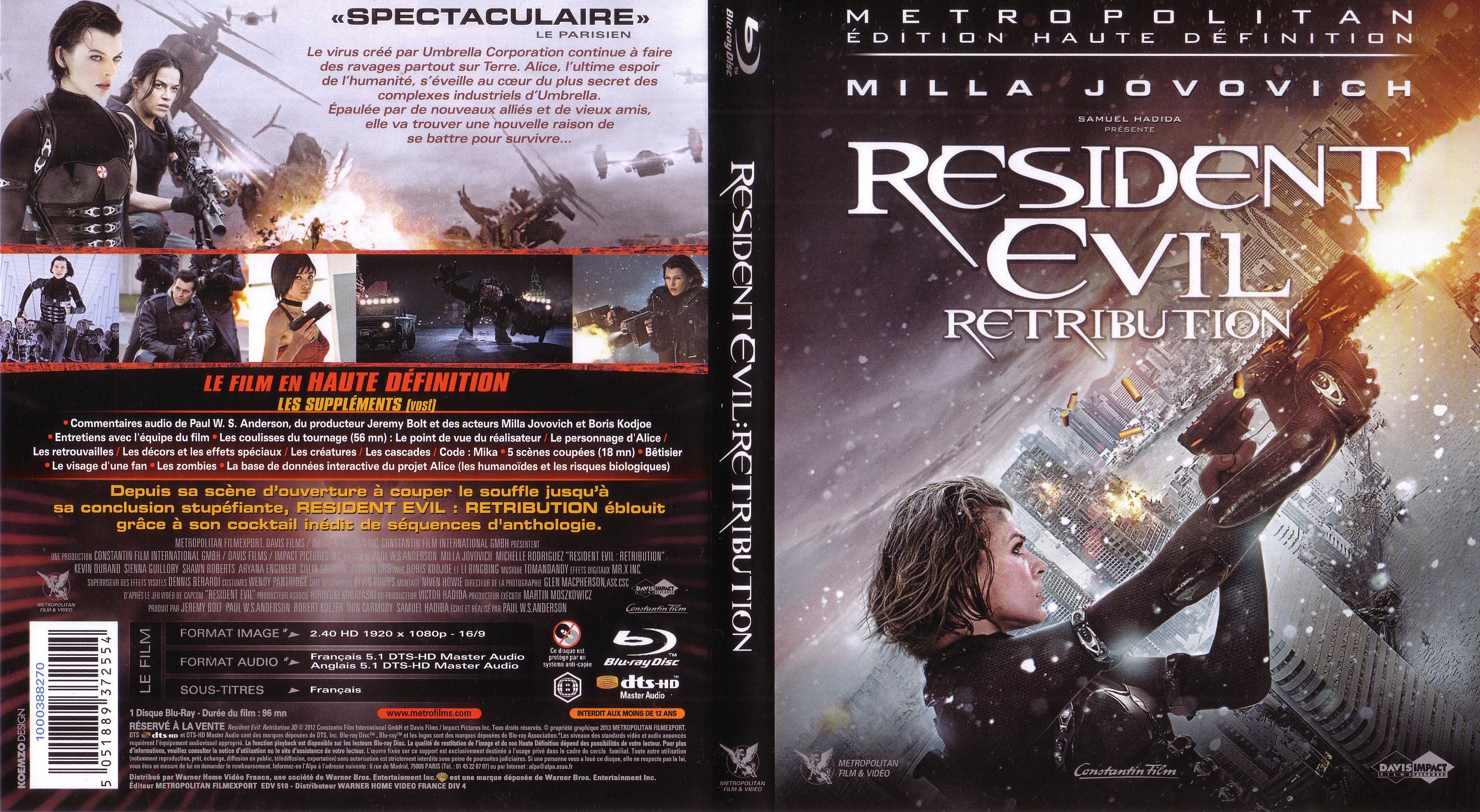 Jaquette DVD Resident Evil: Retribution (BLU-RAY)
