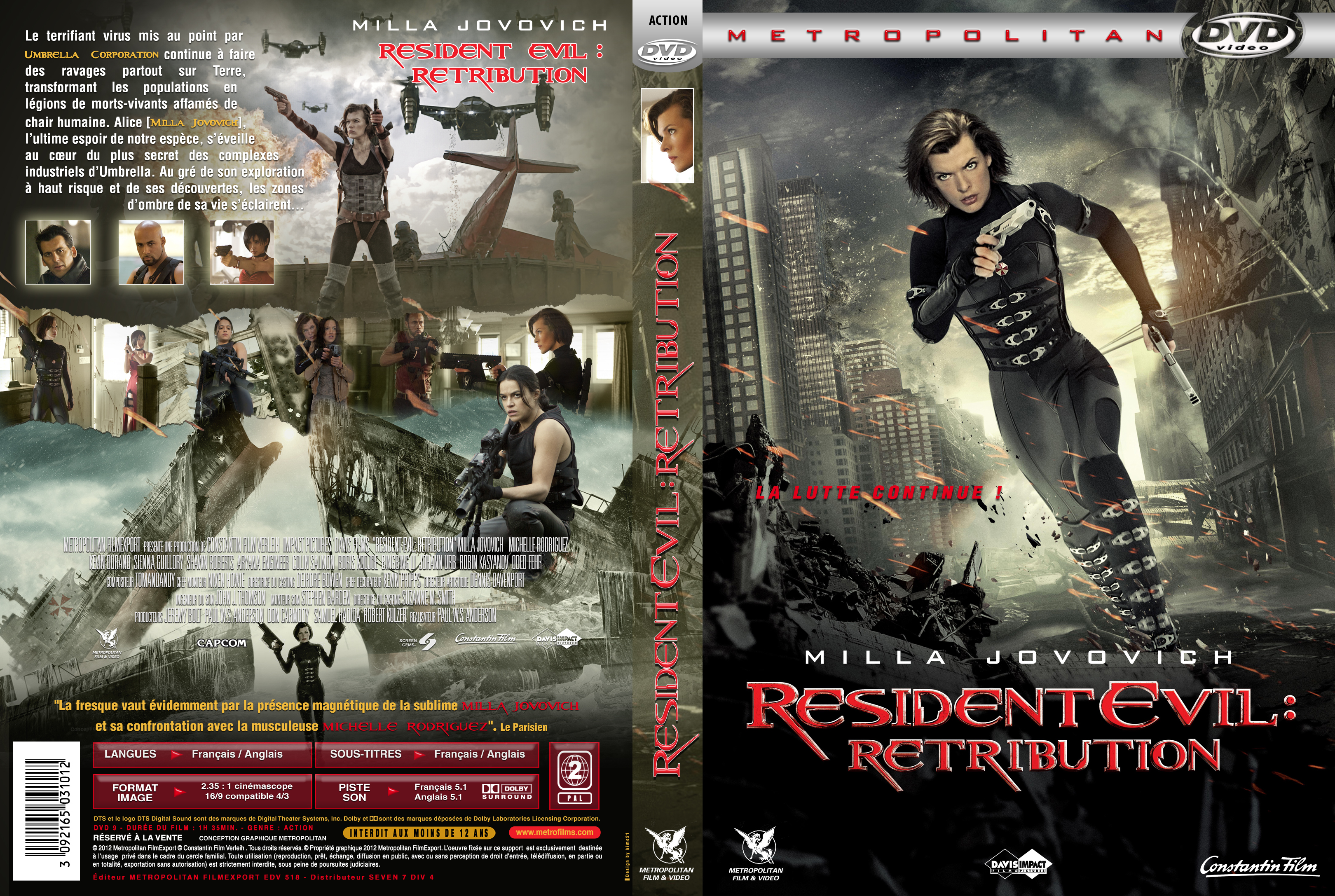 Jaquette DVD Resident Evil: Retribution custom