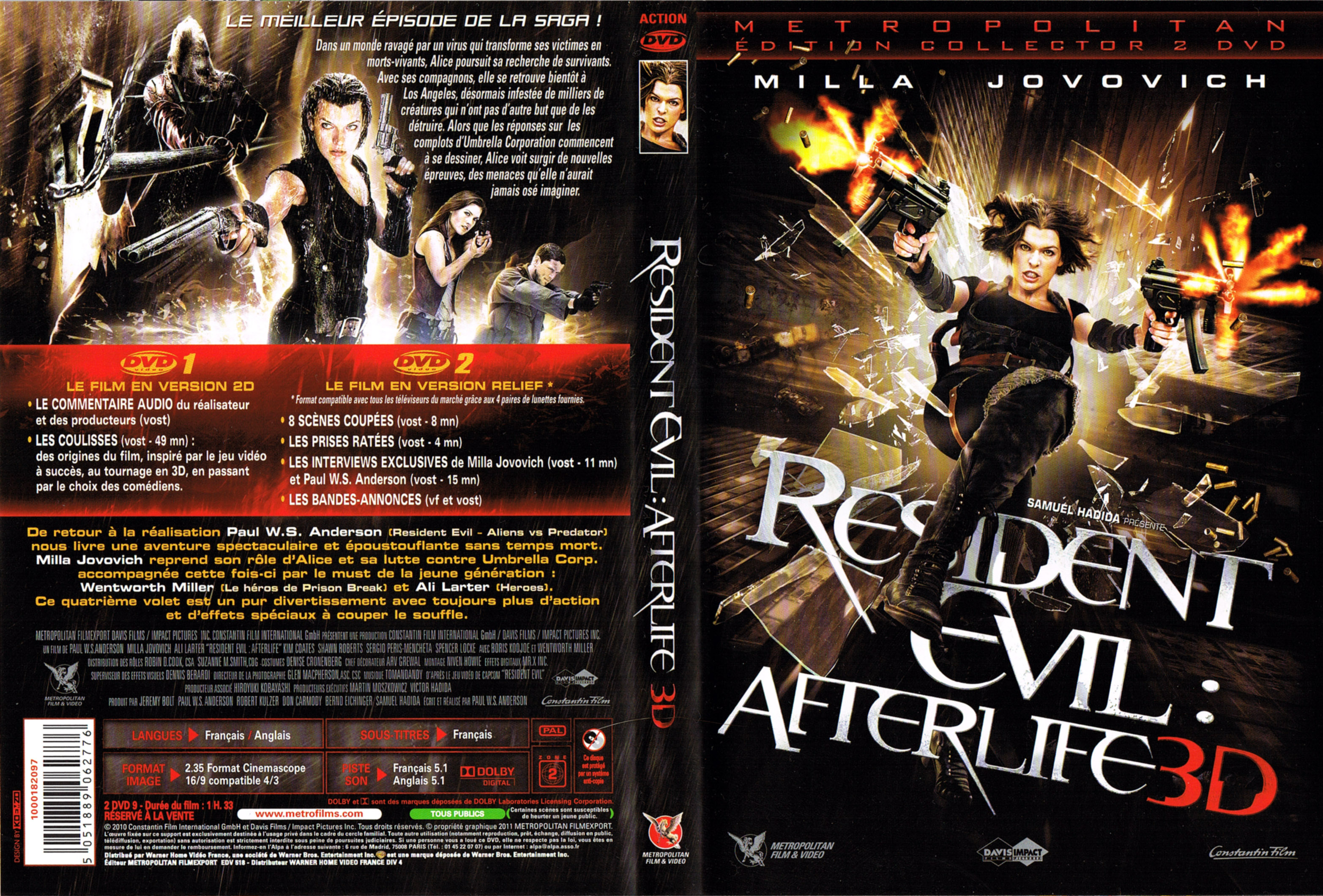 Jaquette DVD Resident Evil Afterlife 3D