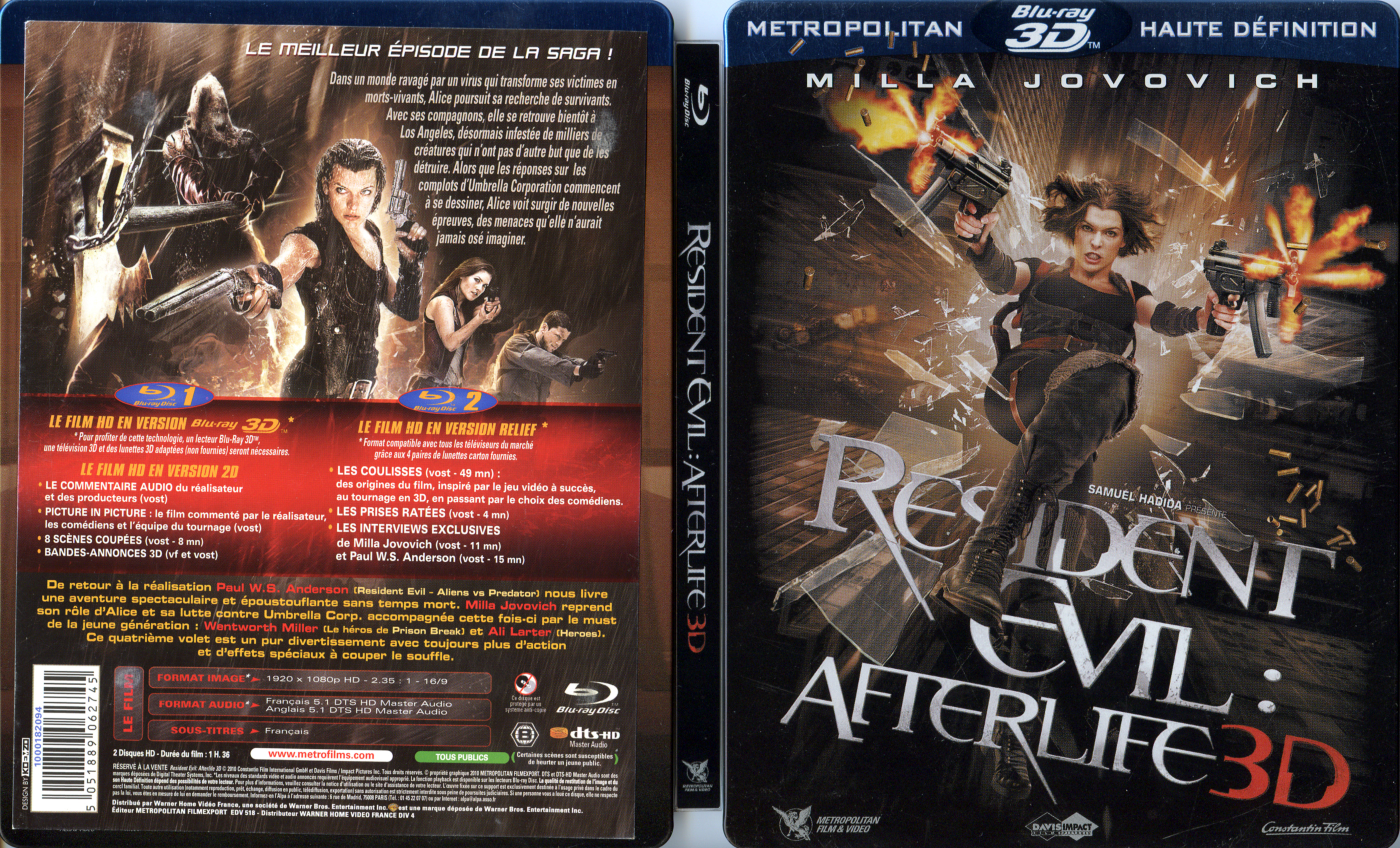 Jaquette DVD Resident Evil Afterlife 3D (BLU-RAY) v2