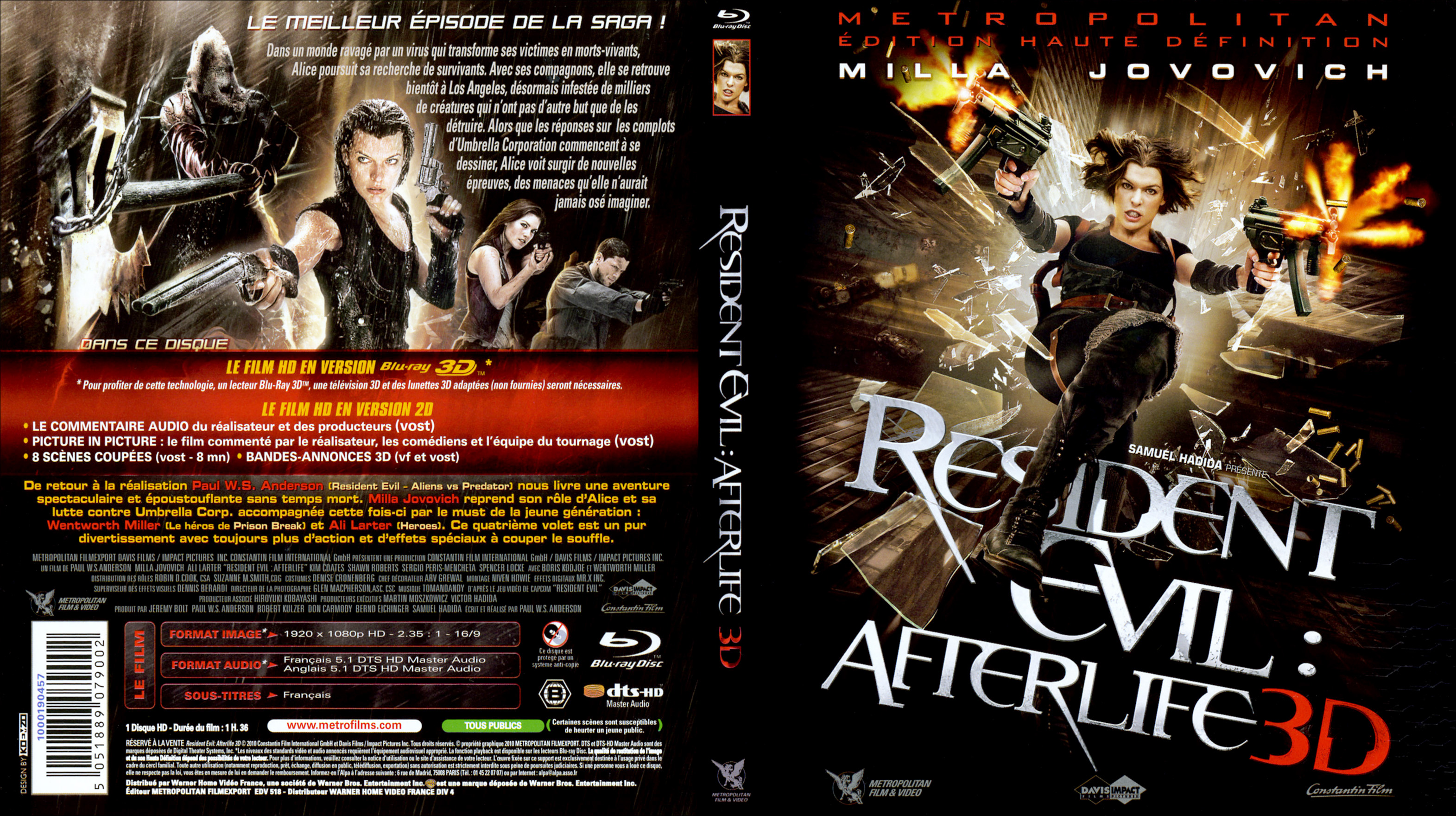 Jaquette DVD Resident Evil Afterlife 3D (BLU-RAY) v3