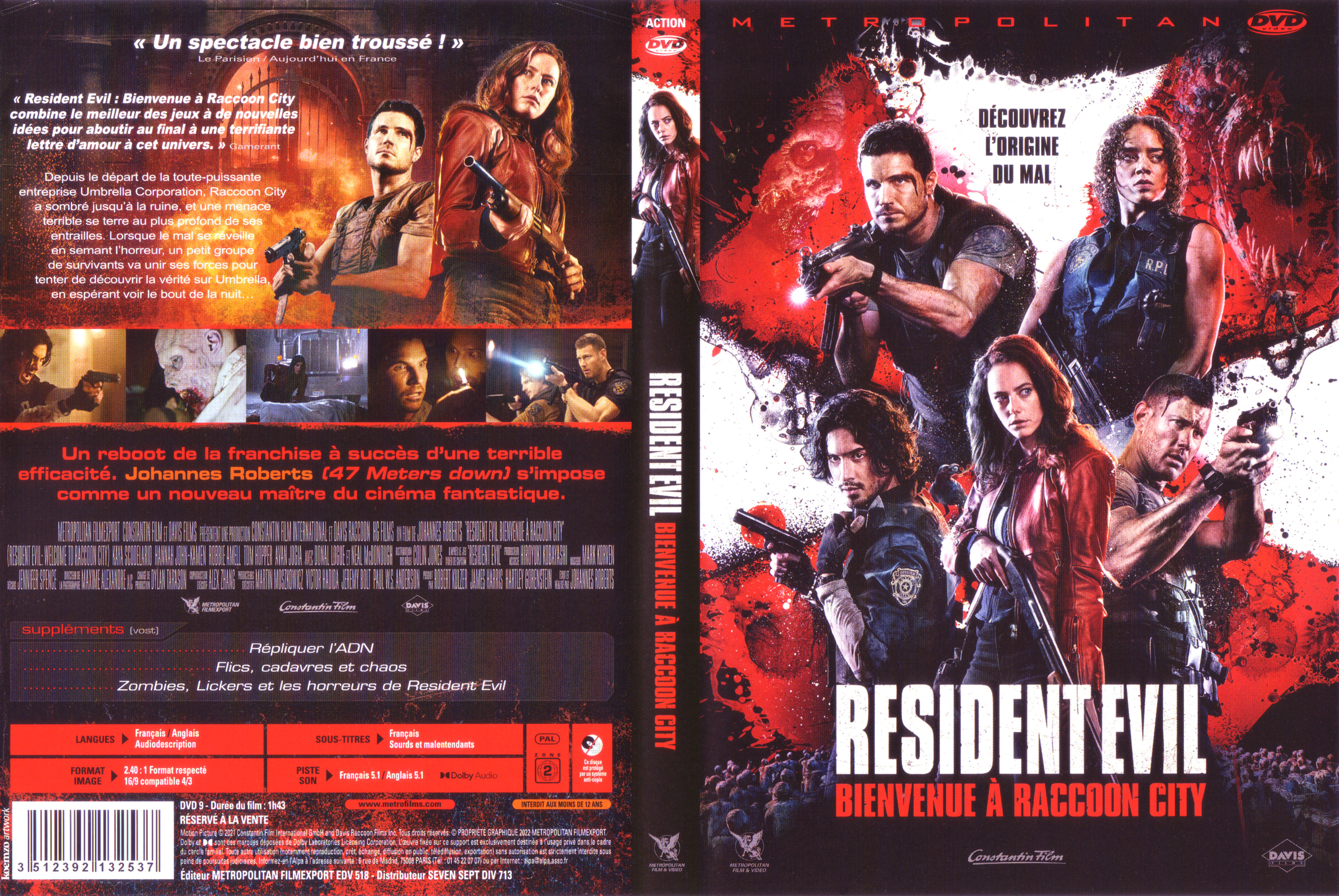 Jaquette DVD Resident Evil Bienvenue  Raccoon city
