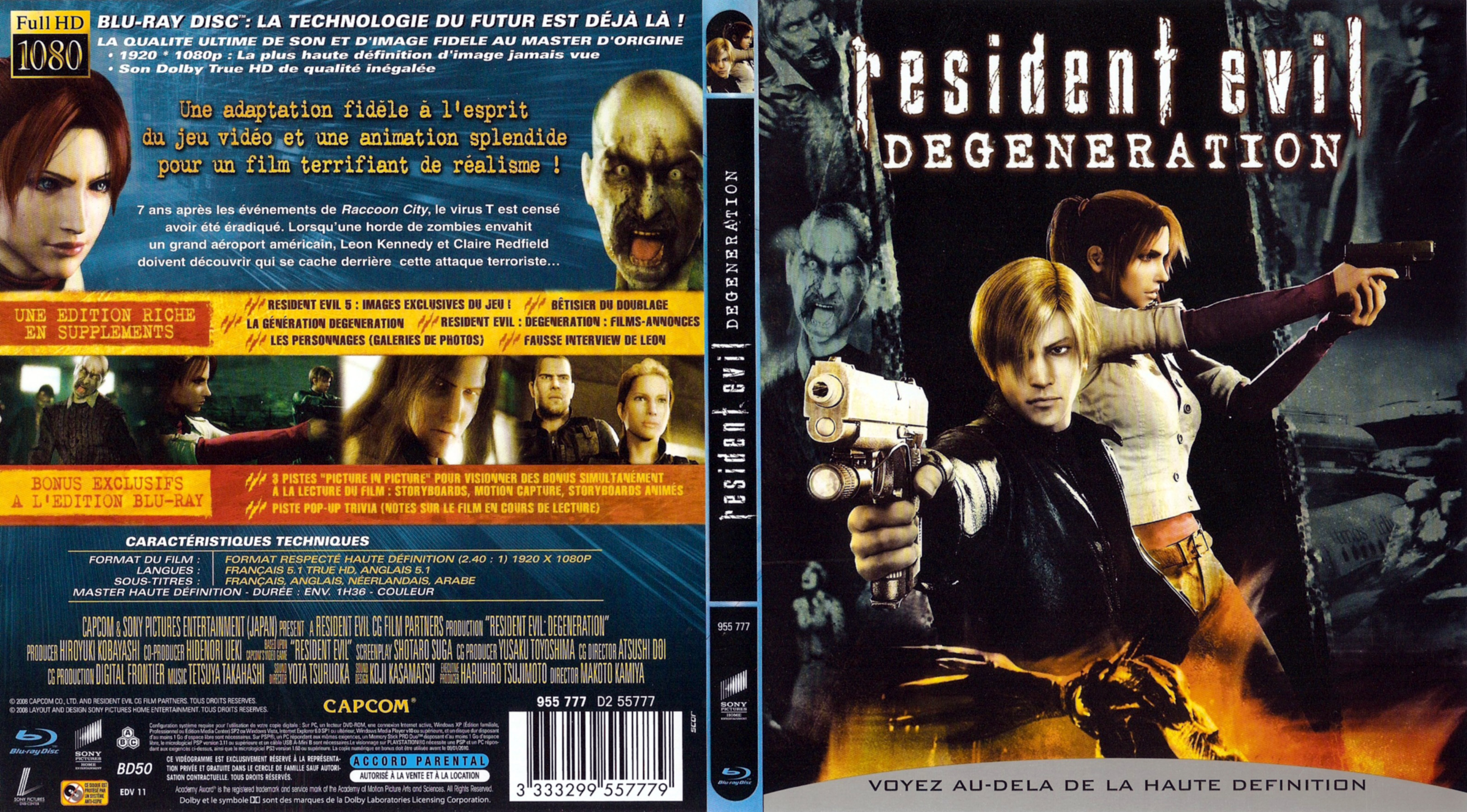 Jaquette DVD Resident Evil Degeneration (BLU-RAY)
