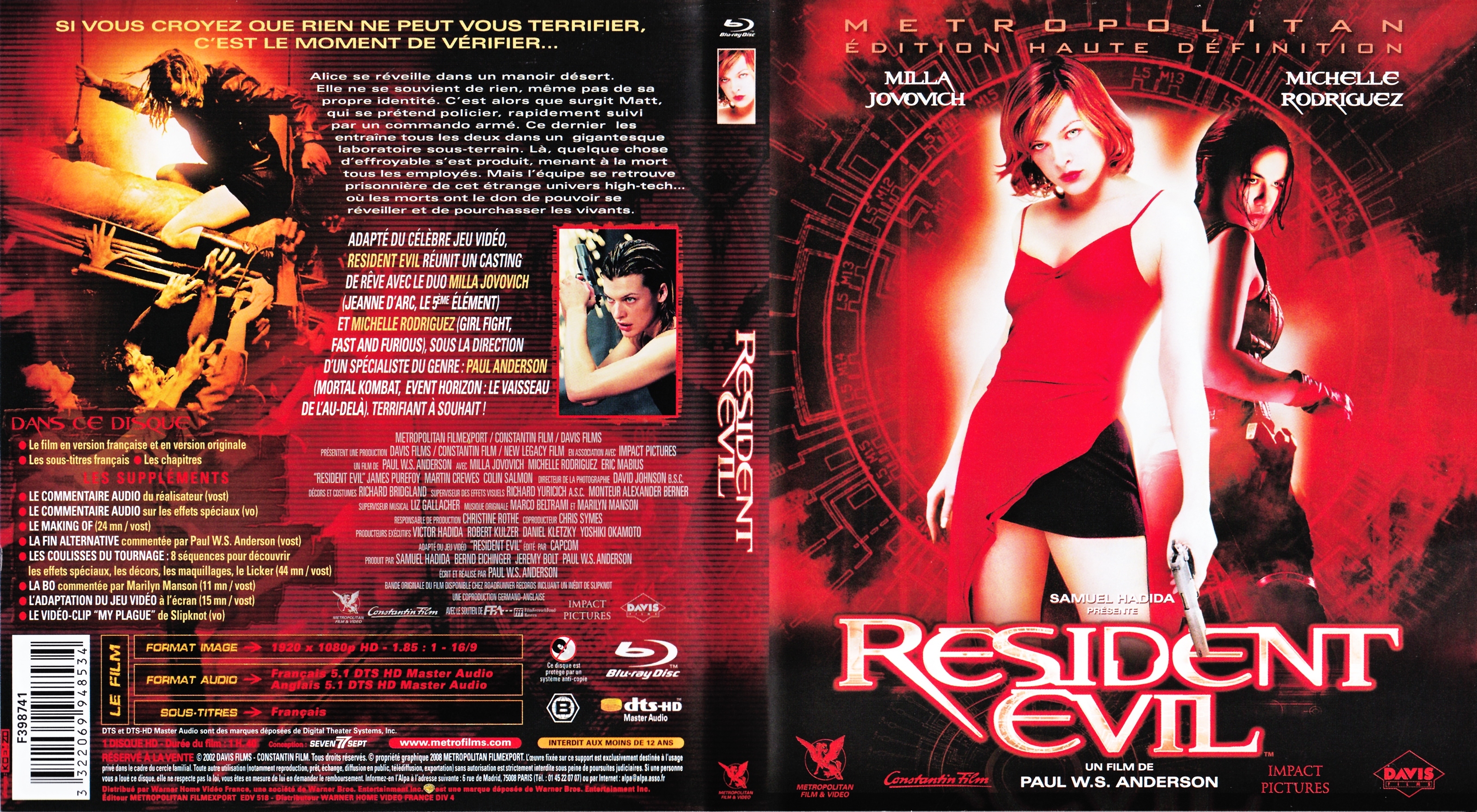 Jaquette DVD Resident Evil (BLU-RAY)