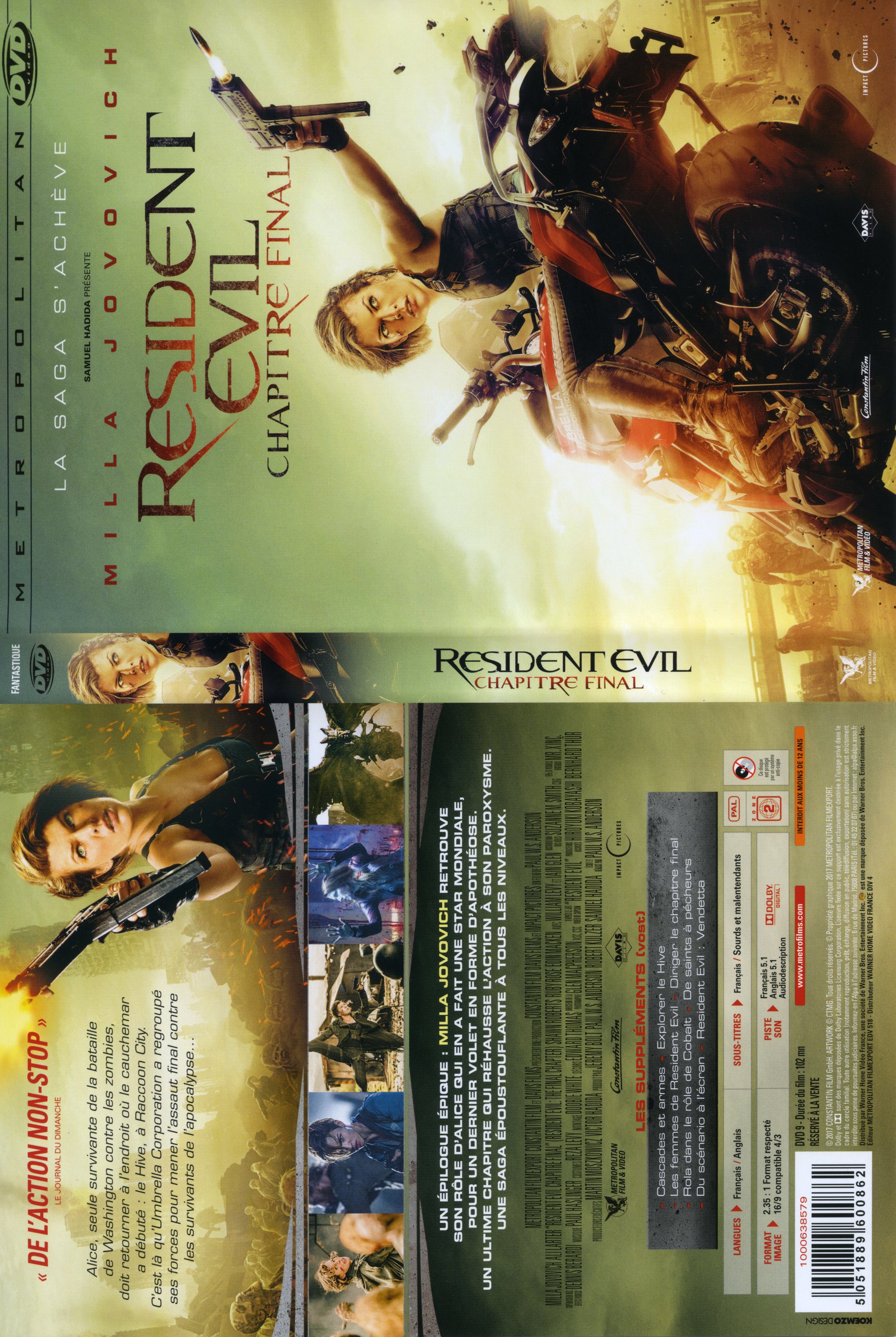 Jaquette DVD Resident Evil : Chapitre Final
