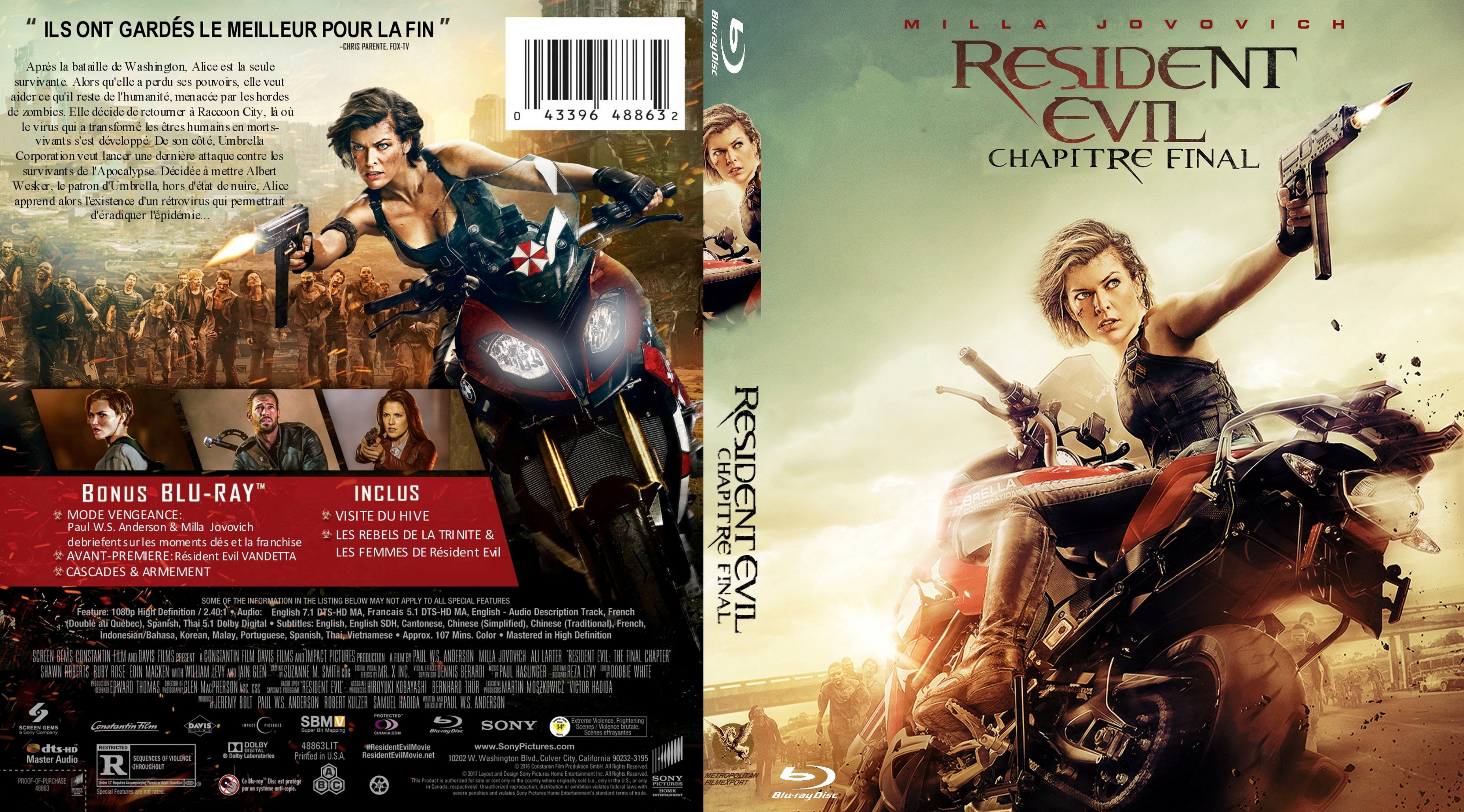 Jaquette DVD Resident Evil : Chapitre Final (BLU-RAY)