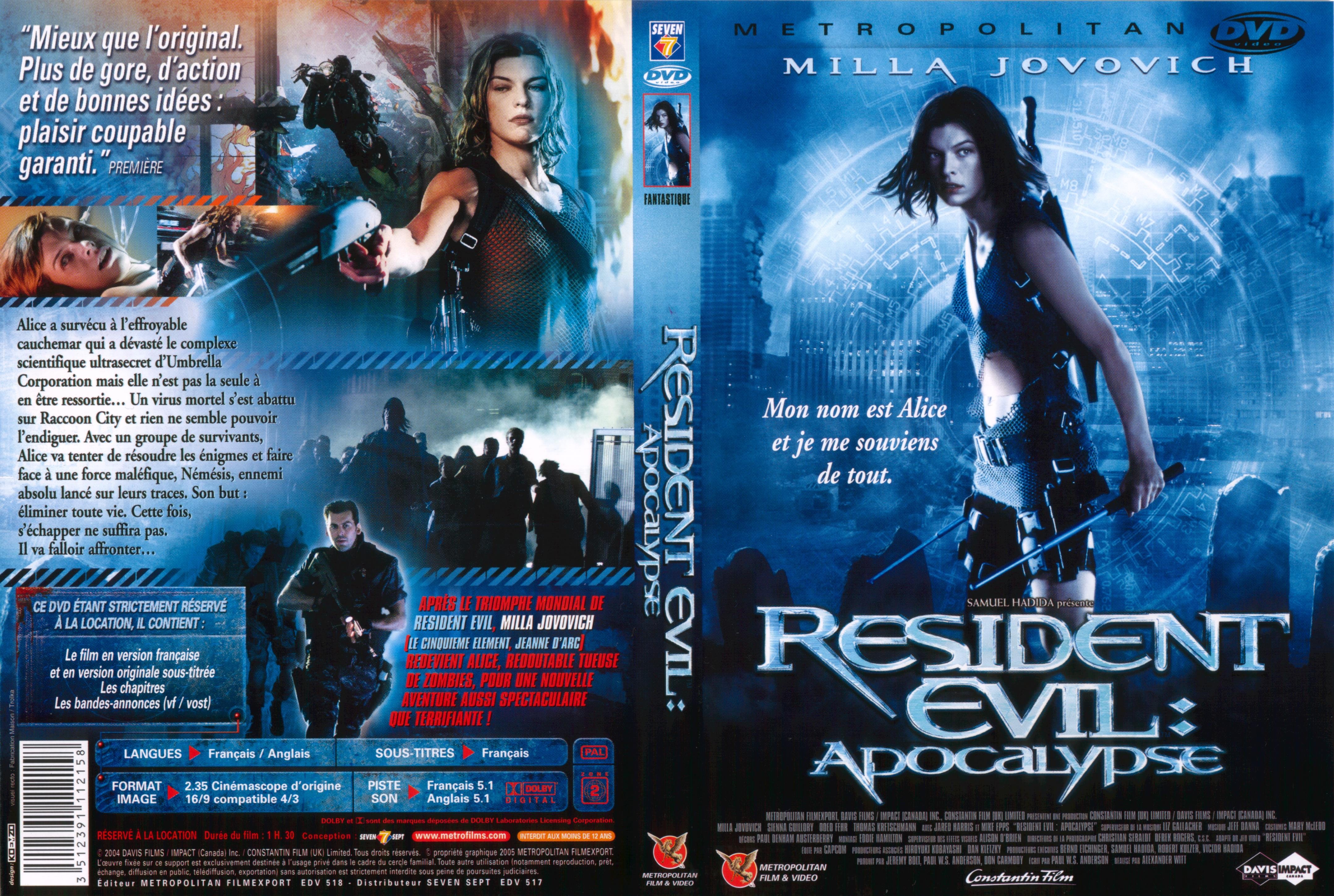 Jaquette DVD Resident evil 2 apocalypse