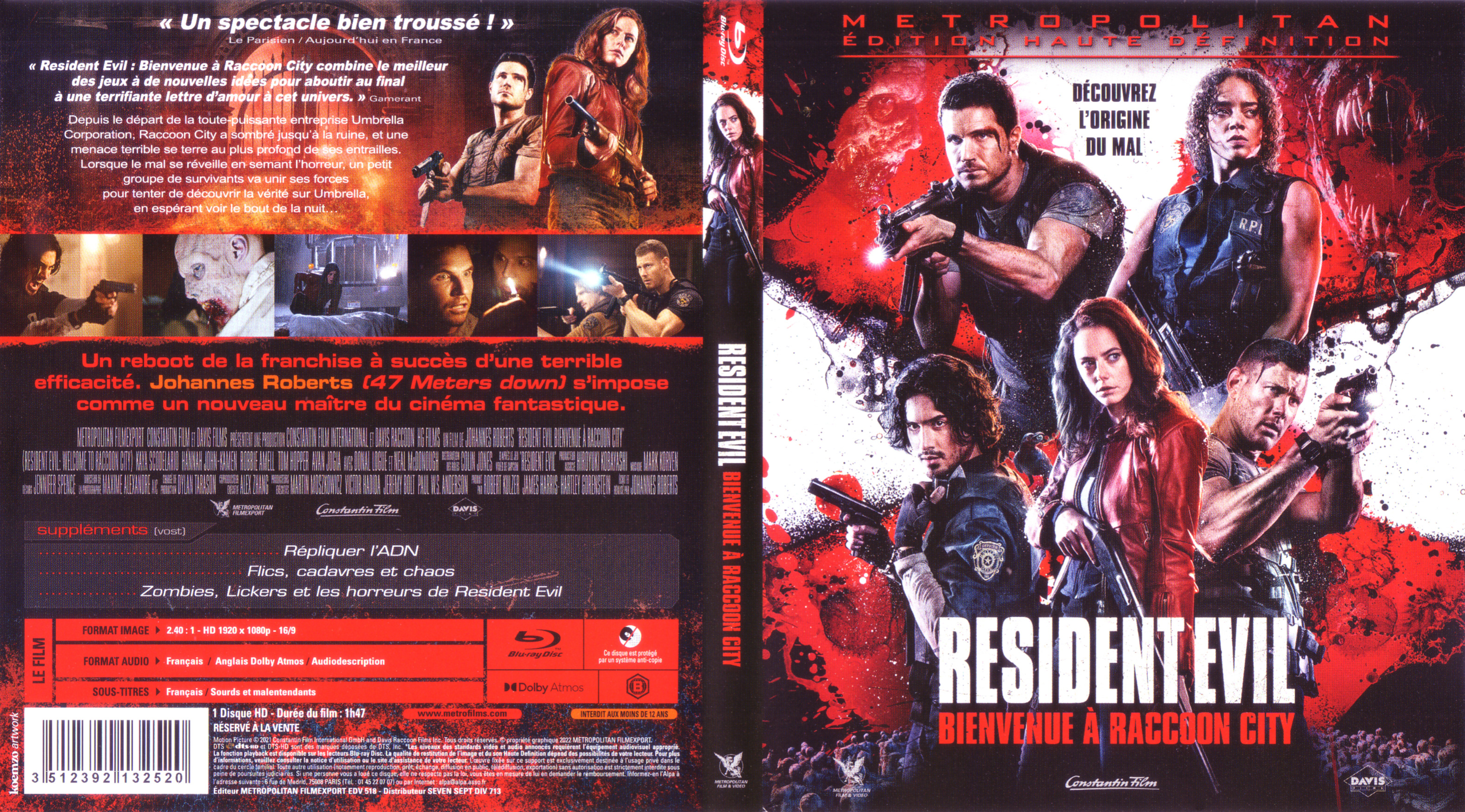 Jaquette DVD Resident evil bienvenue  Raccoon city (BLU-RAY)