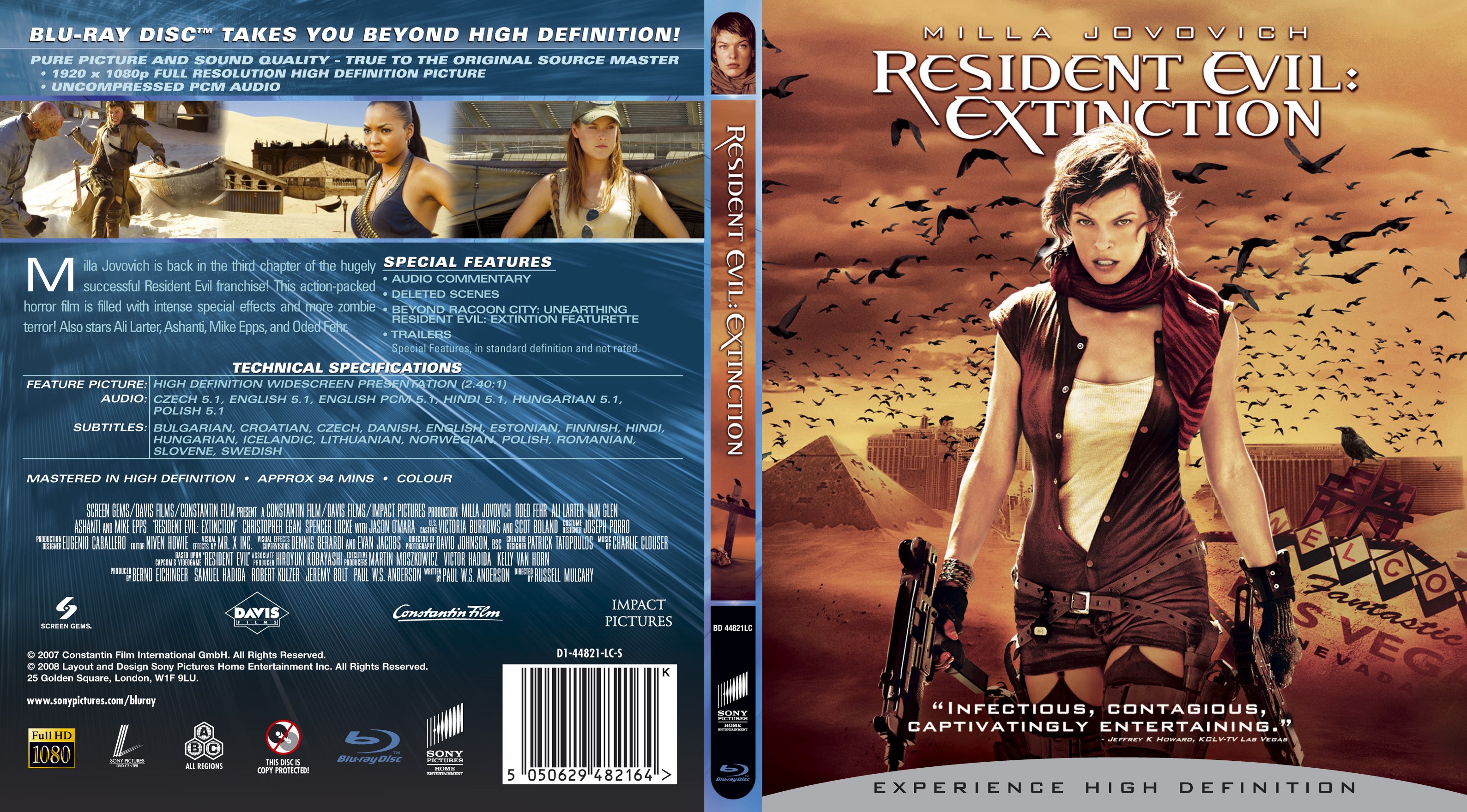 Jaquette DVD Resident evil extinction Zone 1 (BLU-RAY)