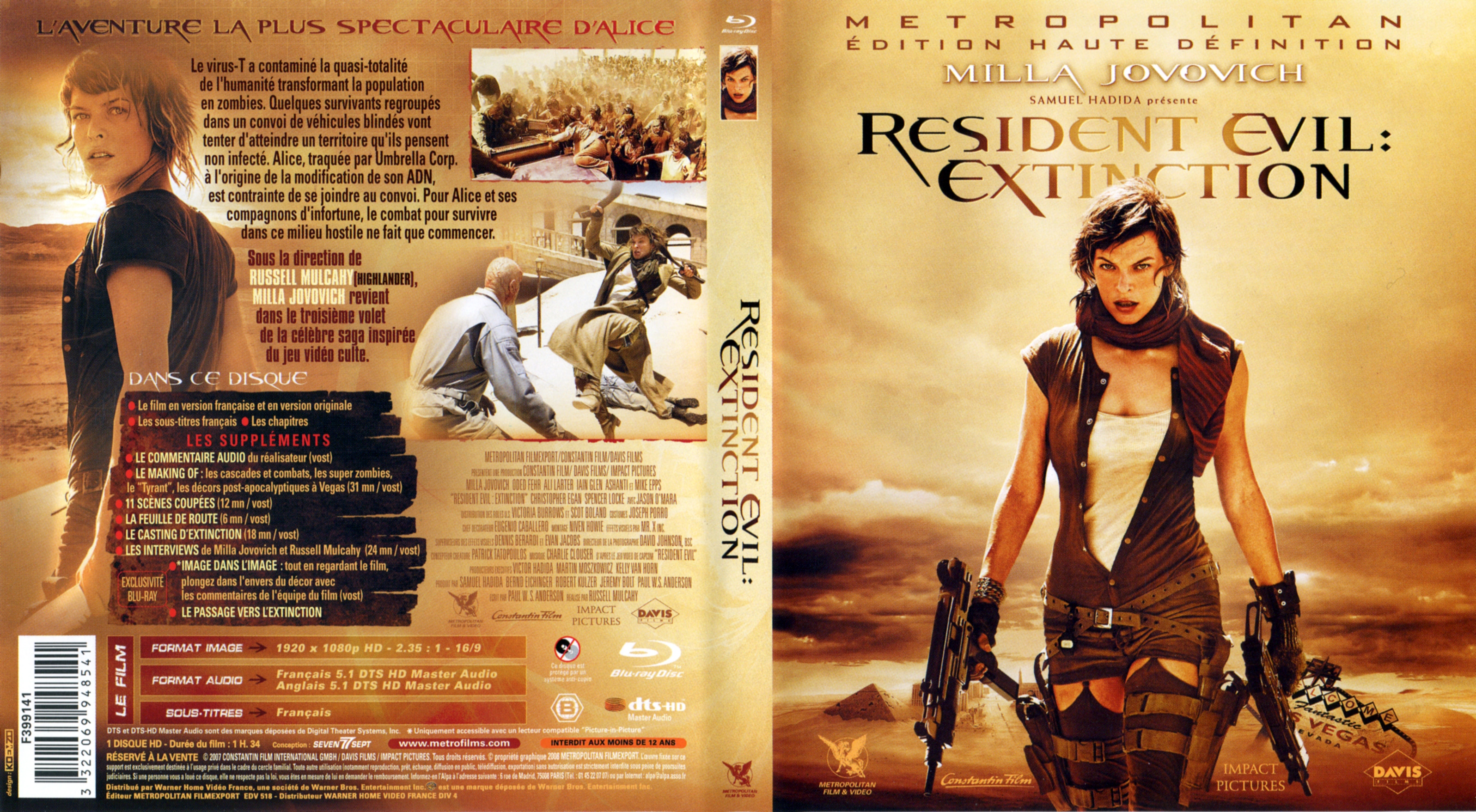 Jaquette DVD Resident evil extinction (BLU-RAY)