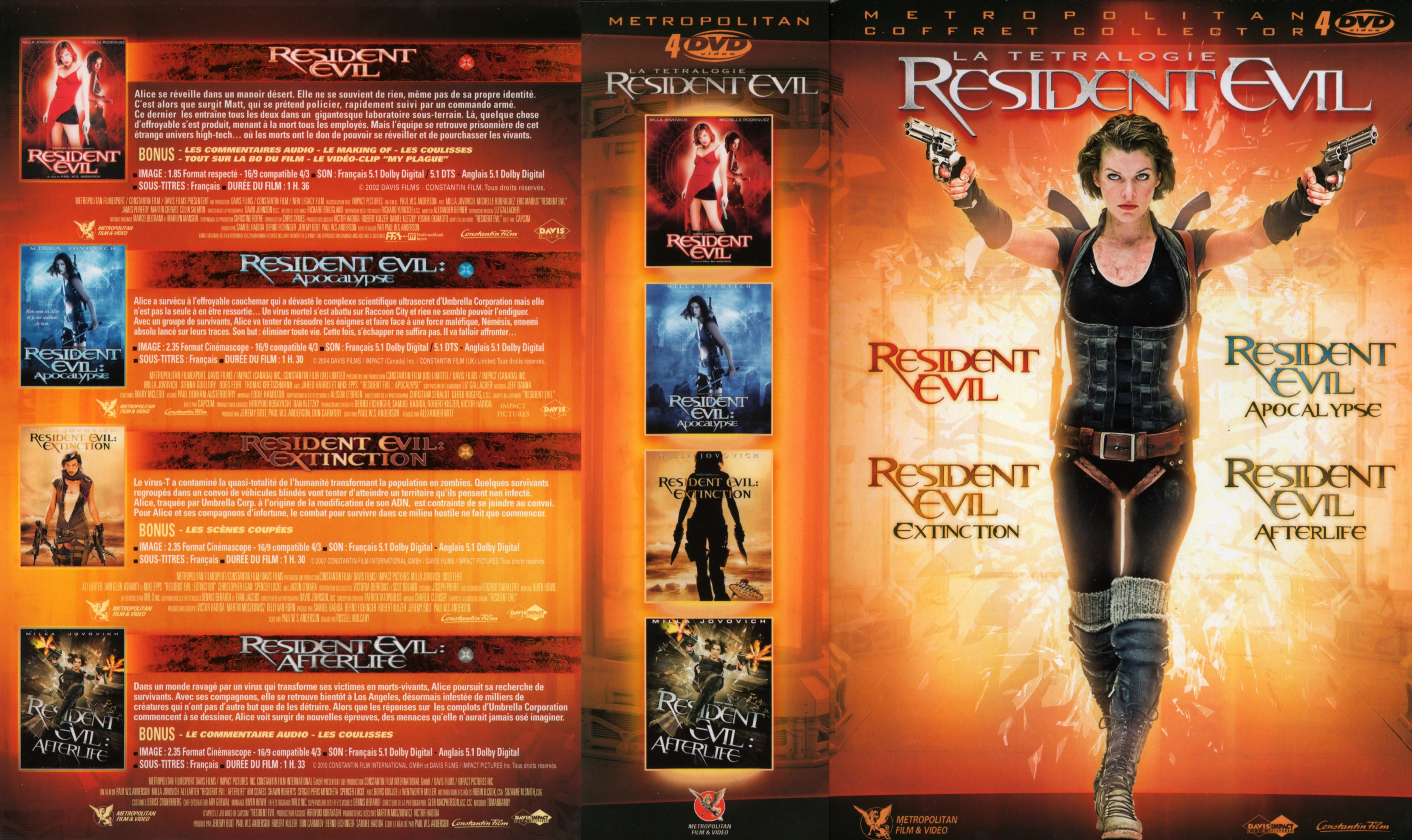 Jaquette DVD Resident evil tetralogie