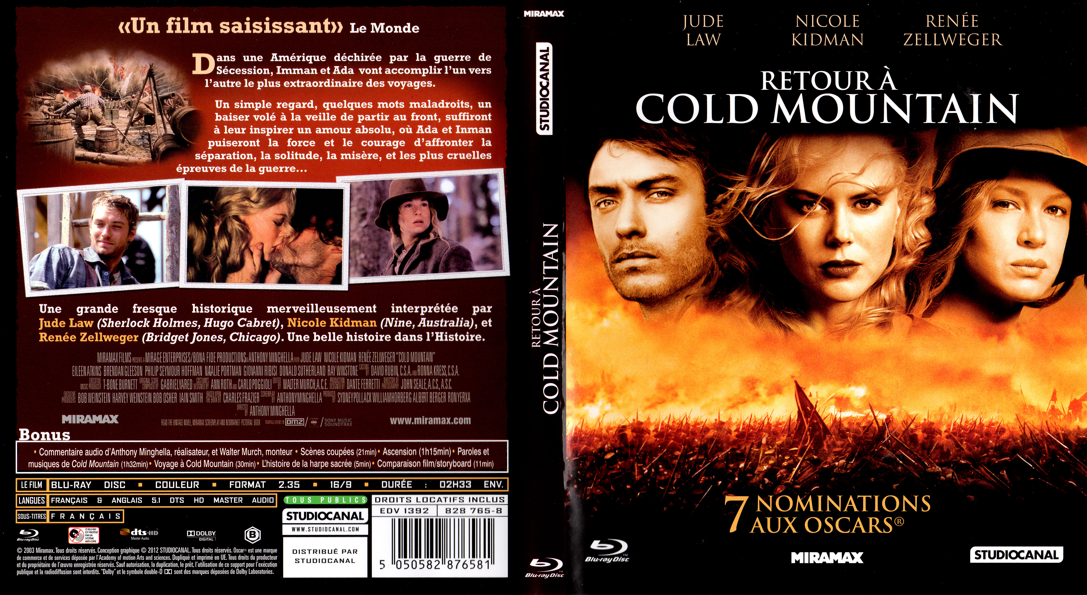 Jaquette DVD Retour  cold mountain (BLU-RAY) v2