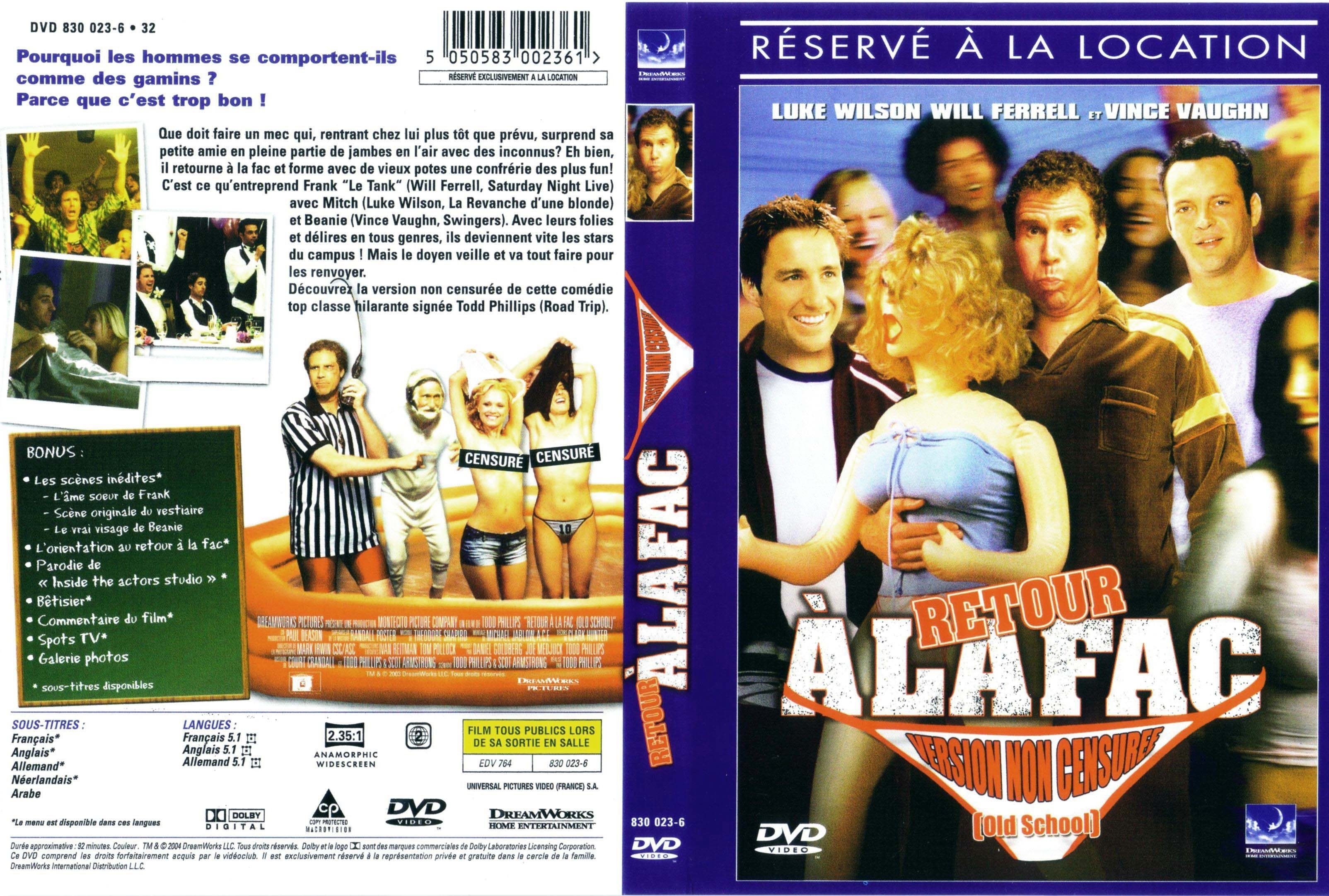 Jaquette DVD Retour  la fac