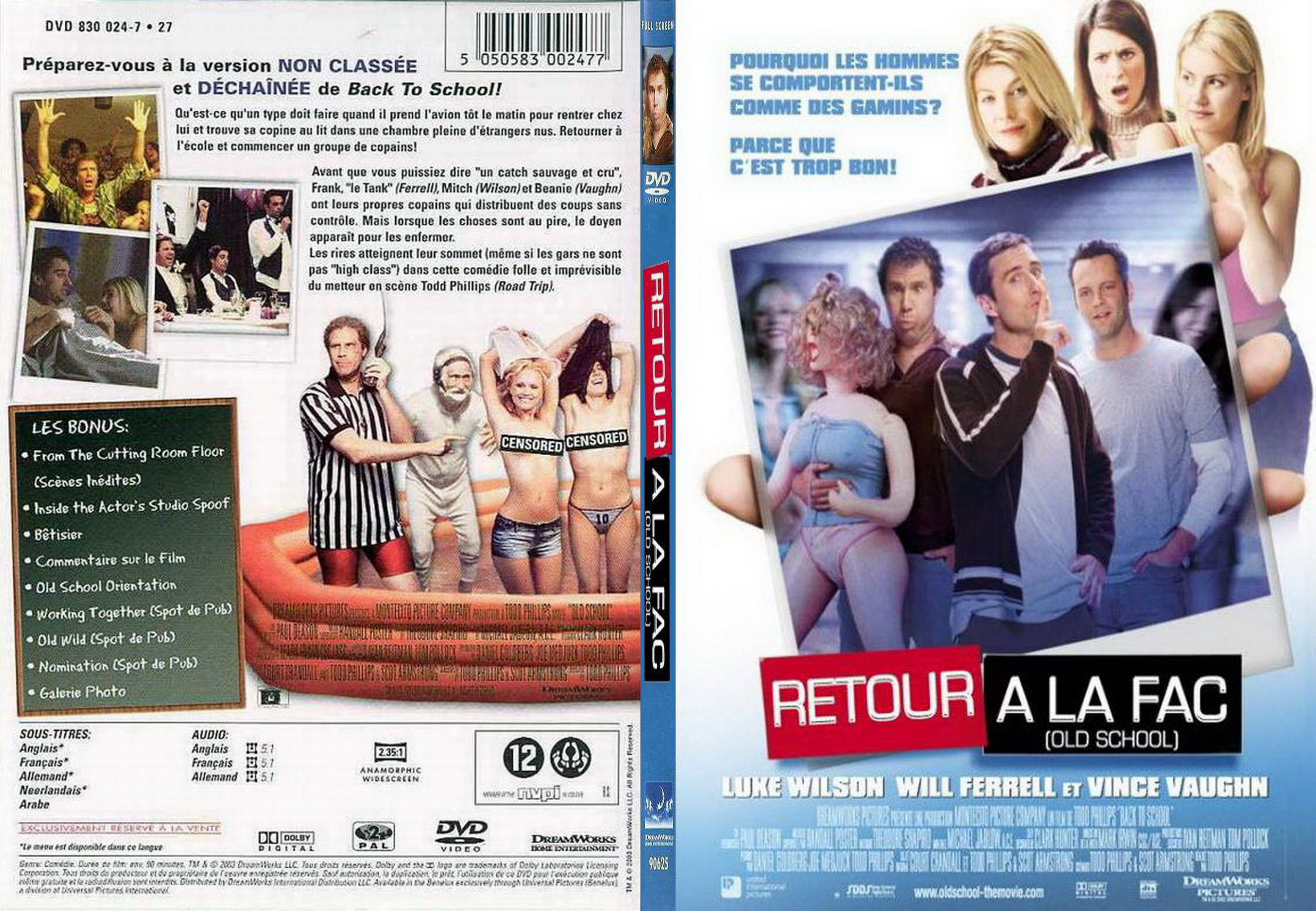 Jaquette DVD Retour a la fac - SLIM