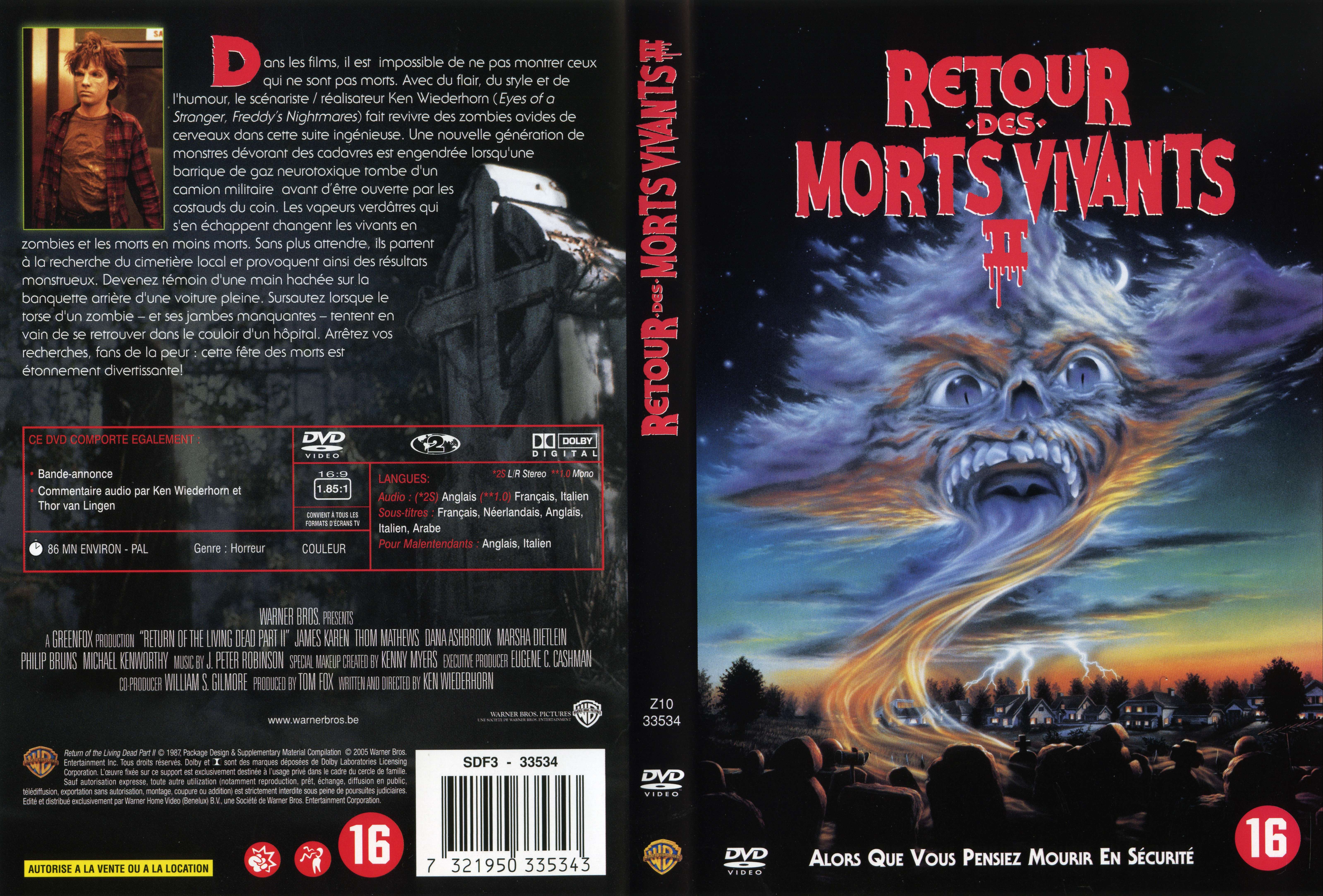 Jaquette DVD Retour des morts vivants 2