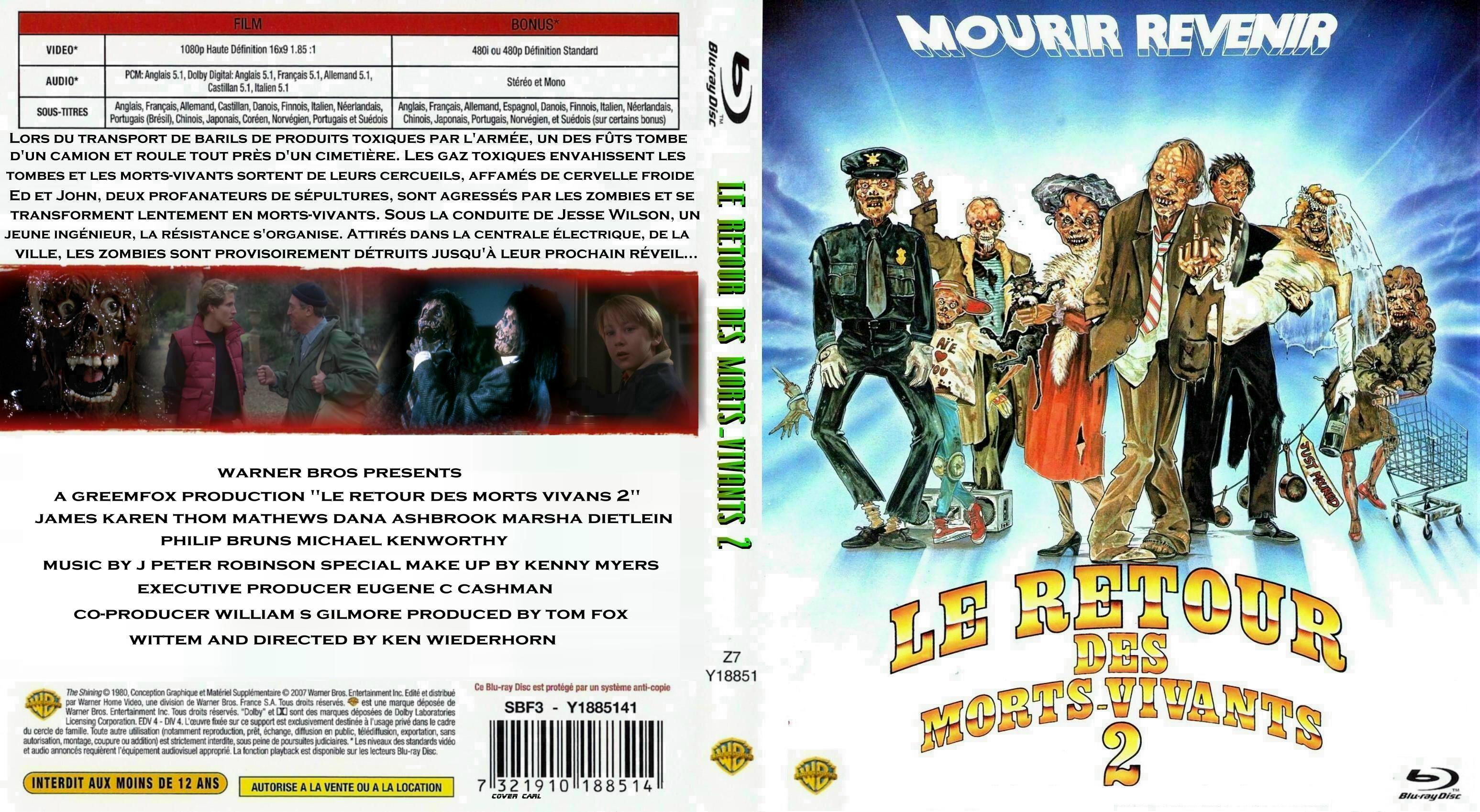 Jaquette DVD Retour des morts vivants 2 custom (BLU-RRAY)