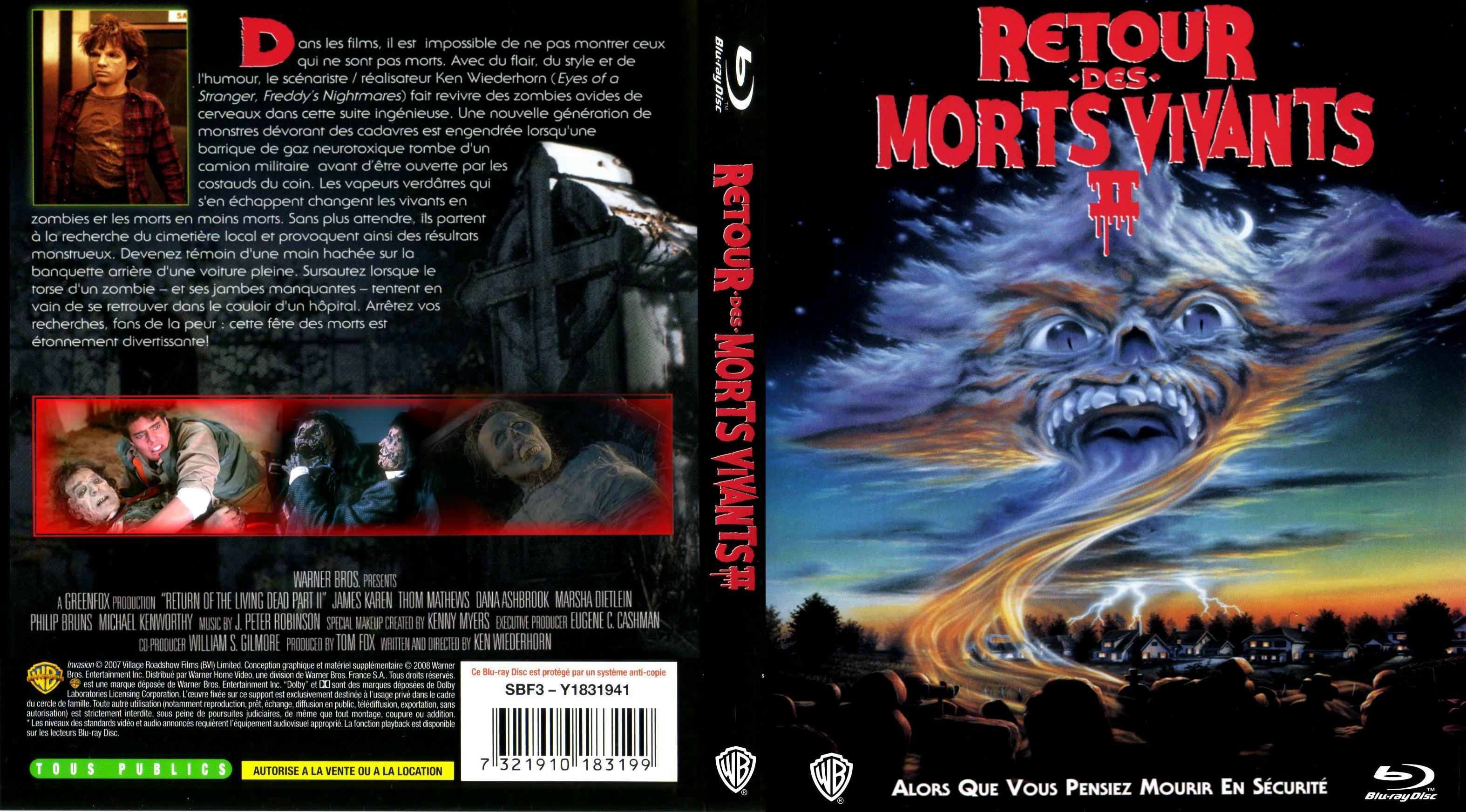 Jaquette DVD Retour des morts vivants 2 custom (BLU-RRAY) v2