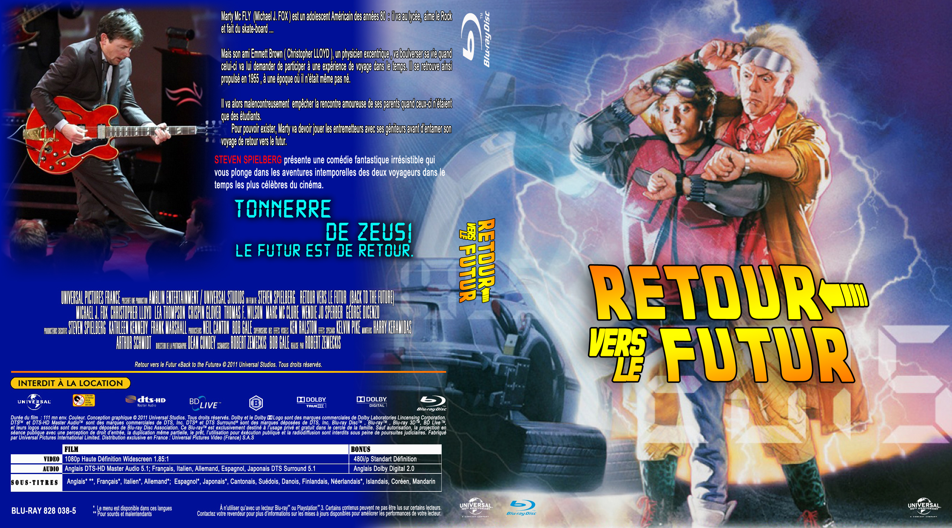 Jaquette DVD Retour vers le Futur custom (BLU-RAY)