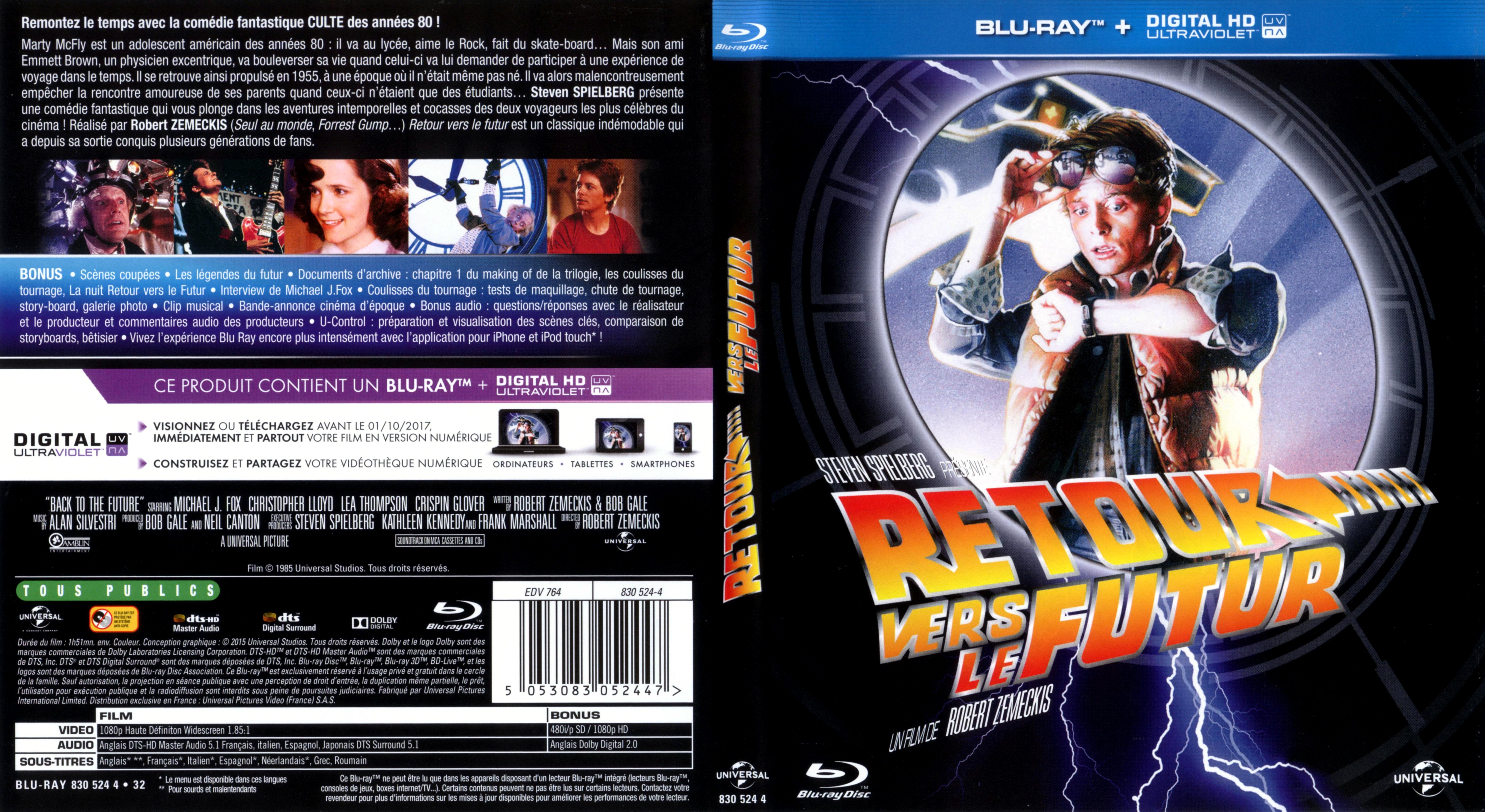 Jaquette DVD Retour vers le futur (BLU-RAY) v2