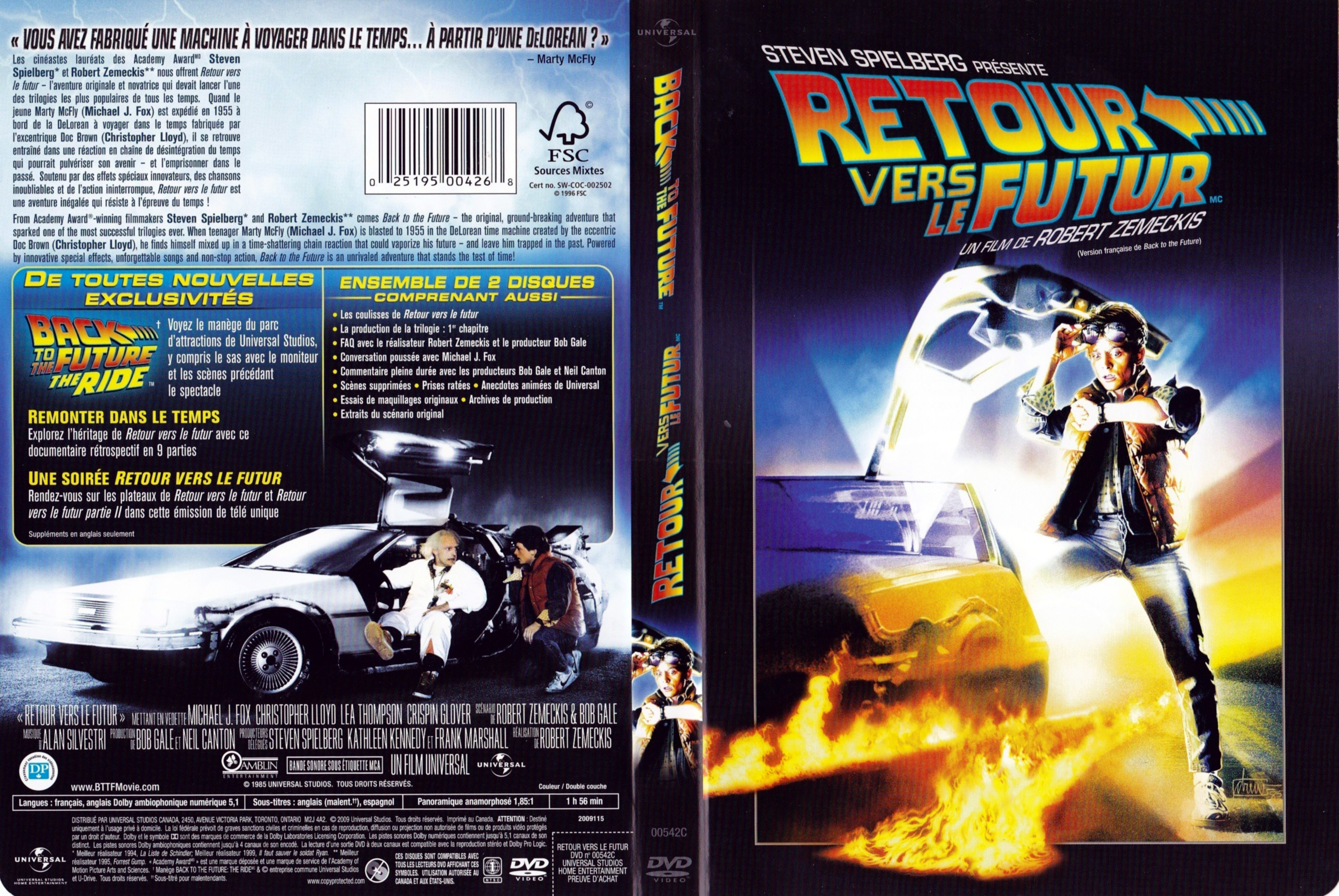 Jaquette DVD Retour vers le futur (Canadienne)