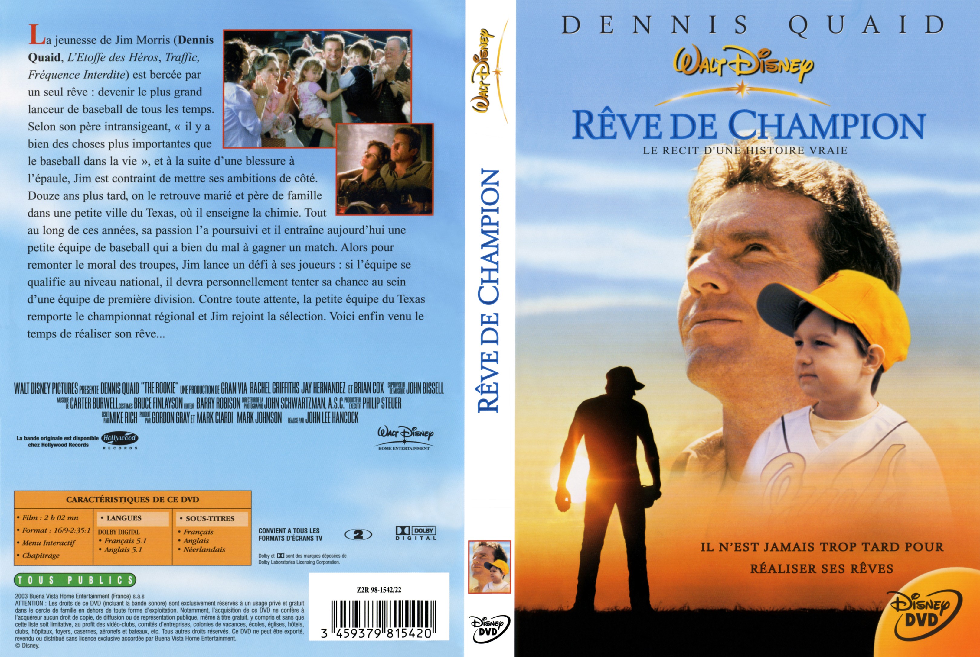 Jaquette DVD Reve de champion