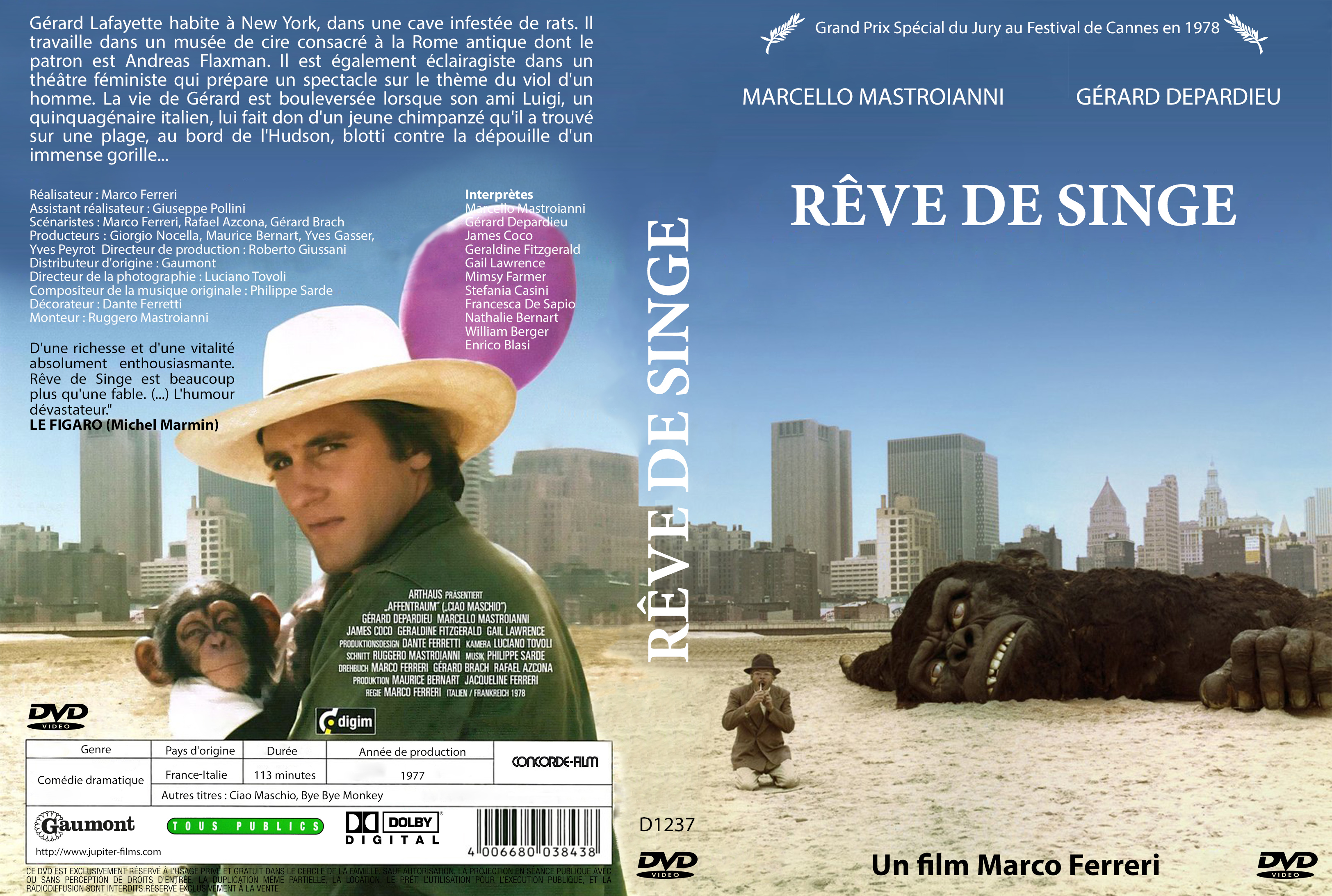 Jaquette DVD Reve de singe custom