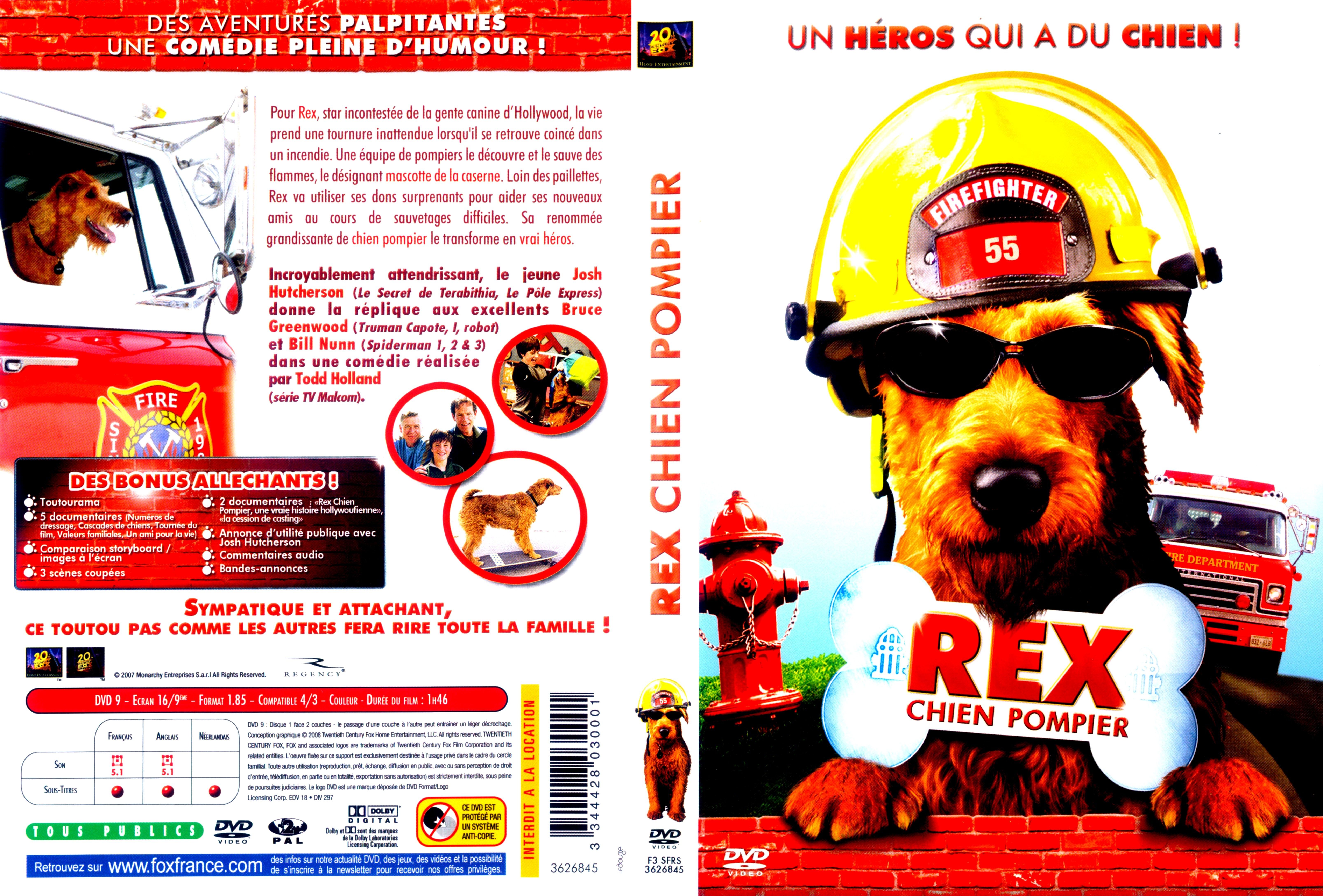 Jaquette DVD Rex chien pompier