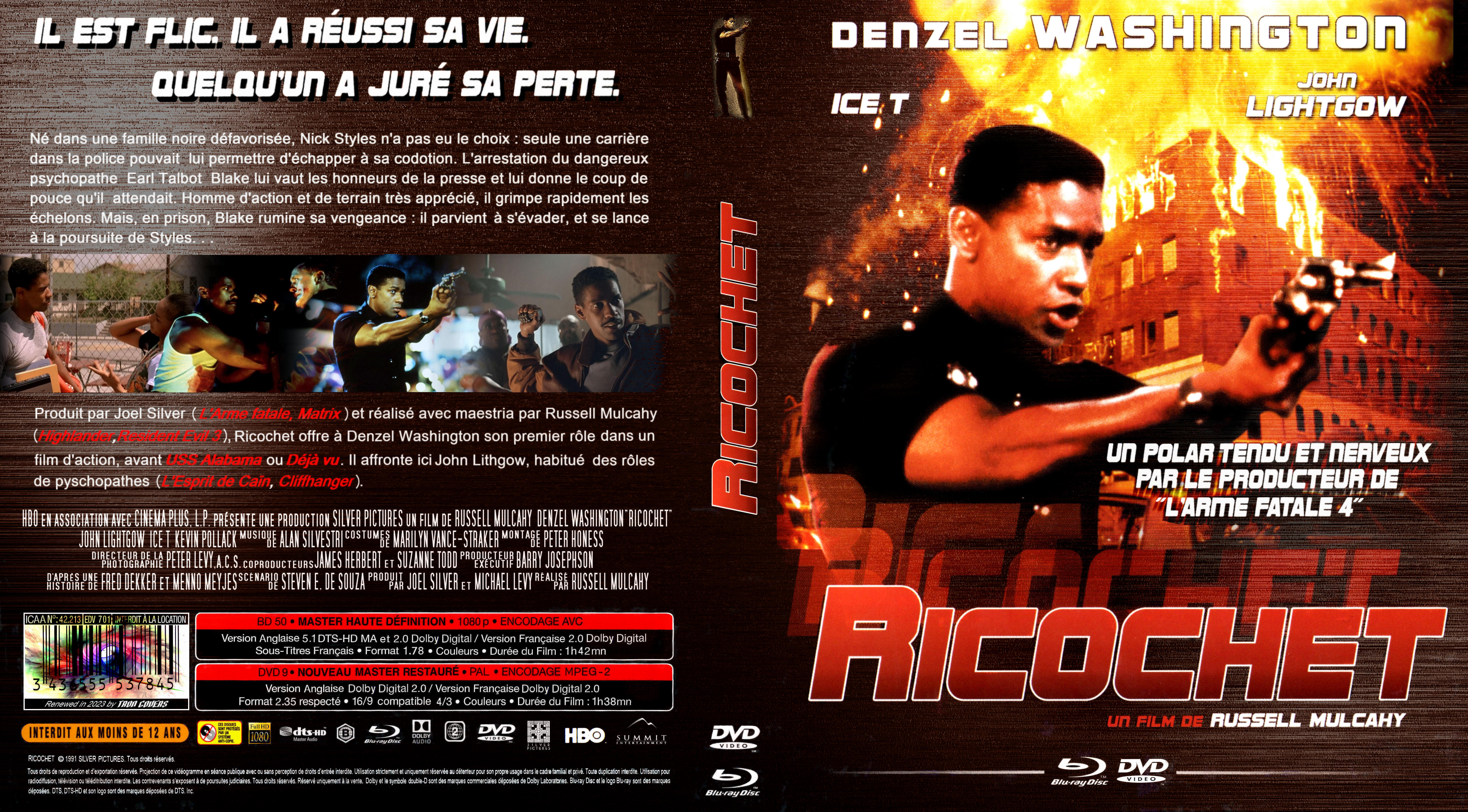 Jaquette DVD Ricochet custom (BLU-RAY)