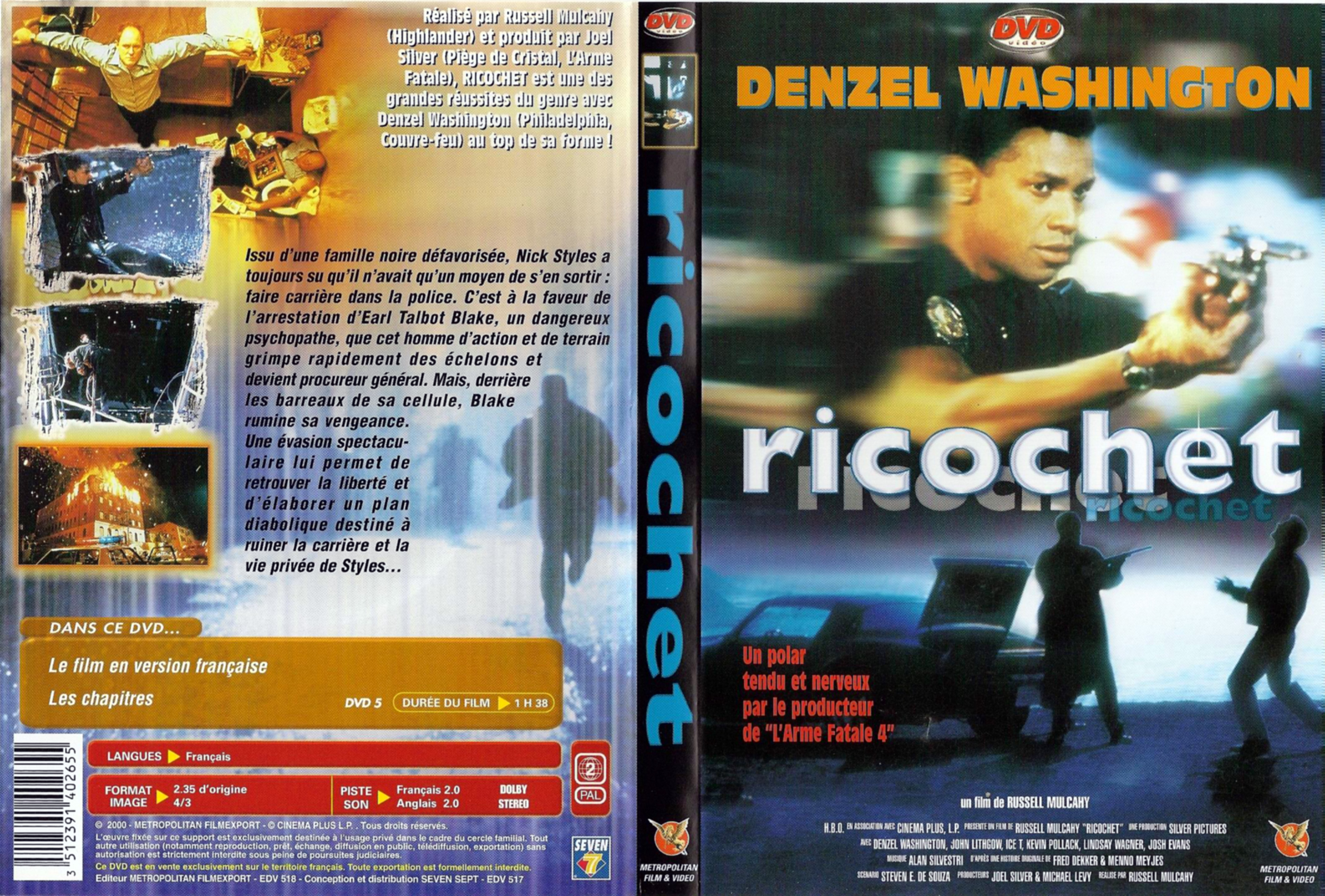 Jaquette DVD Ricochet v3