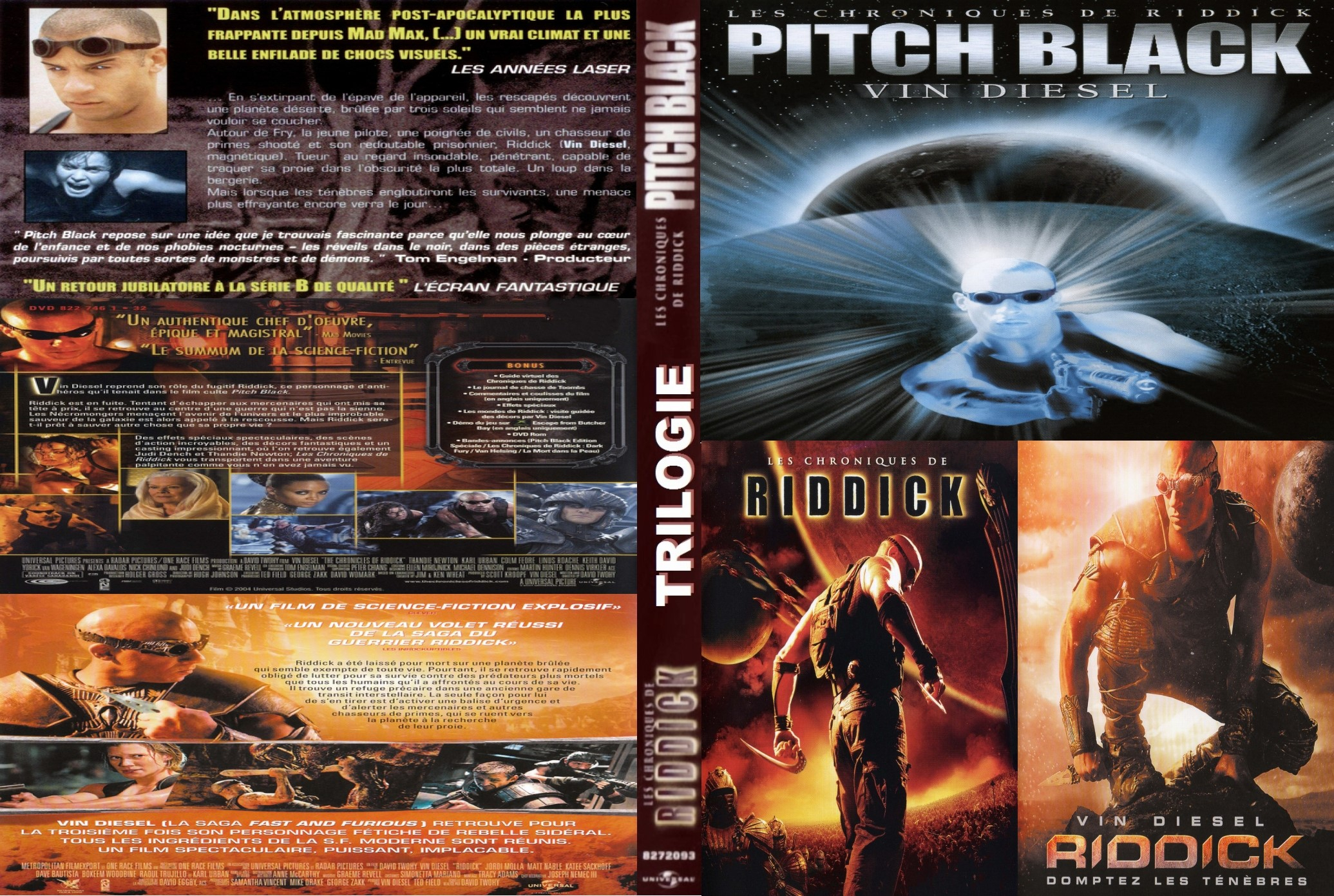 Jaquette DVD Riddick La Trilogie custom  