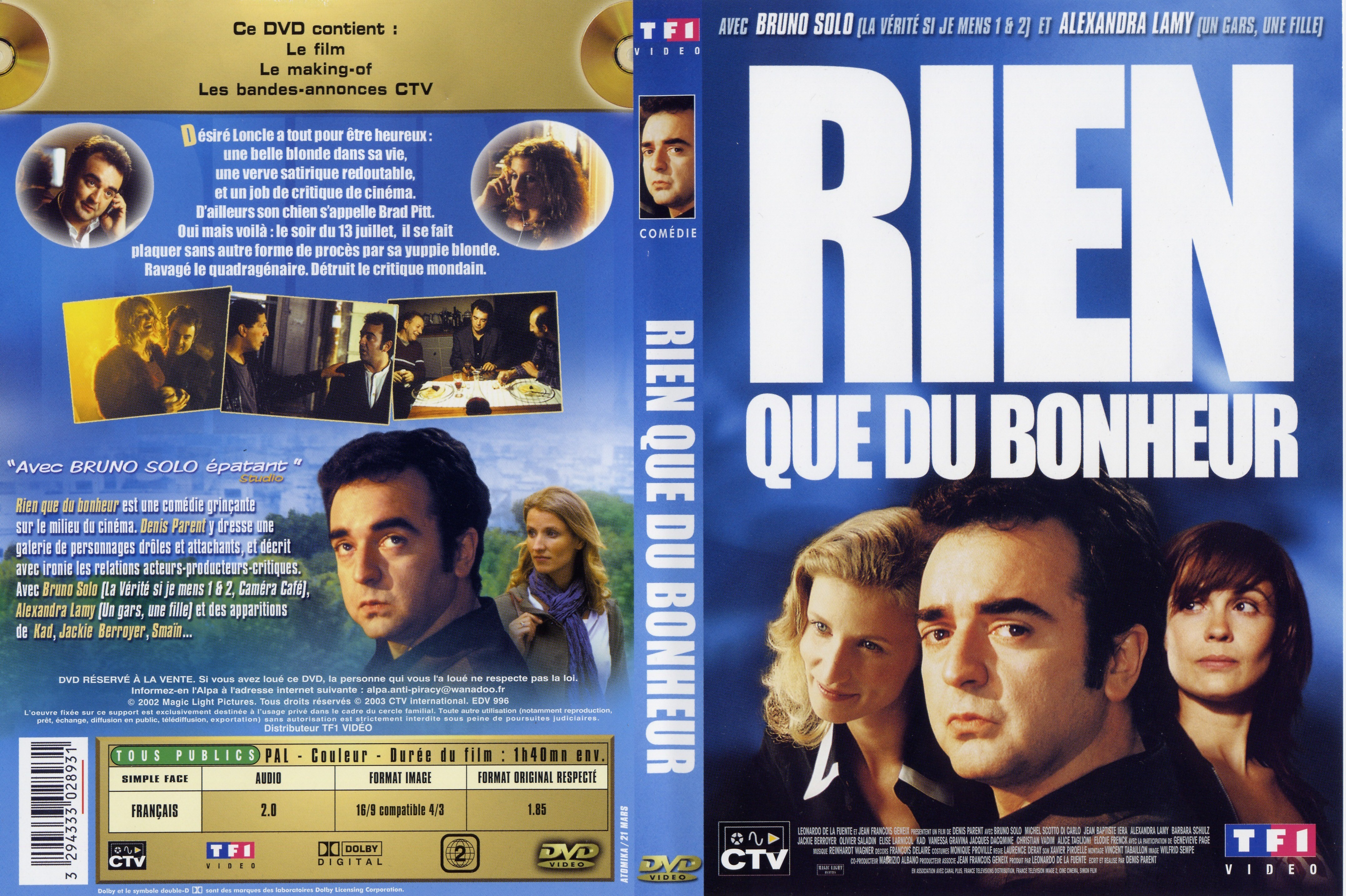 Jaquette DVD Rien que du bonheur