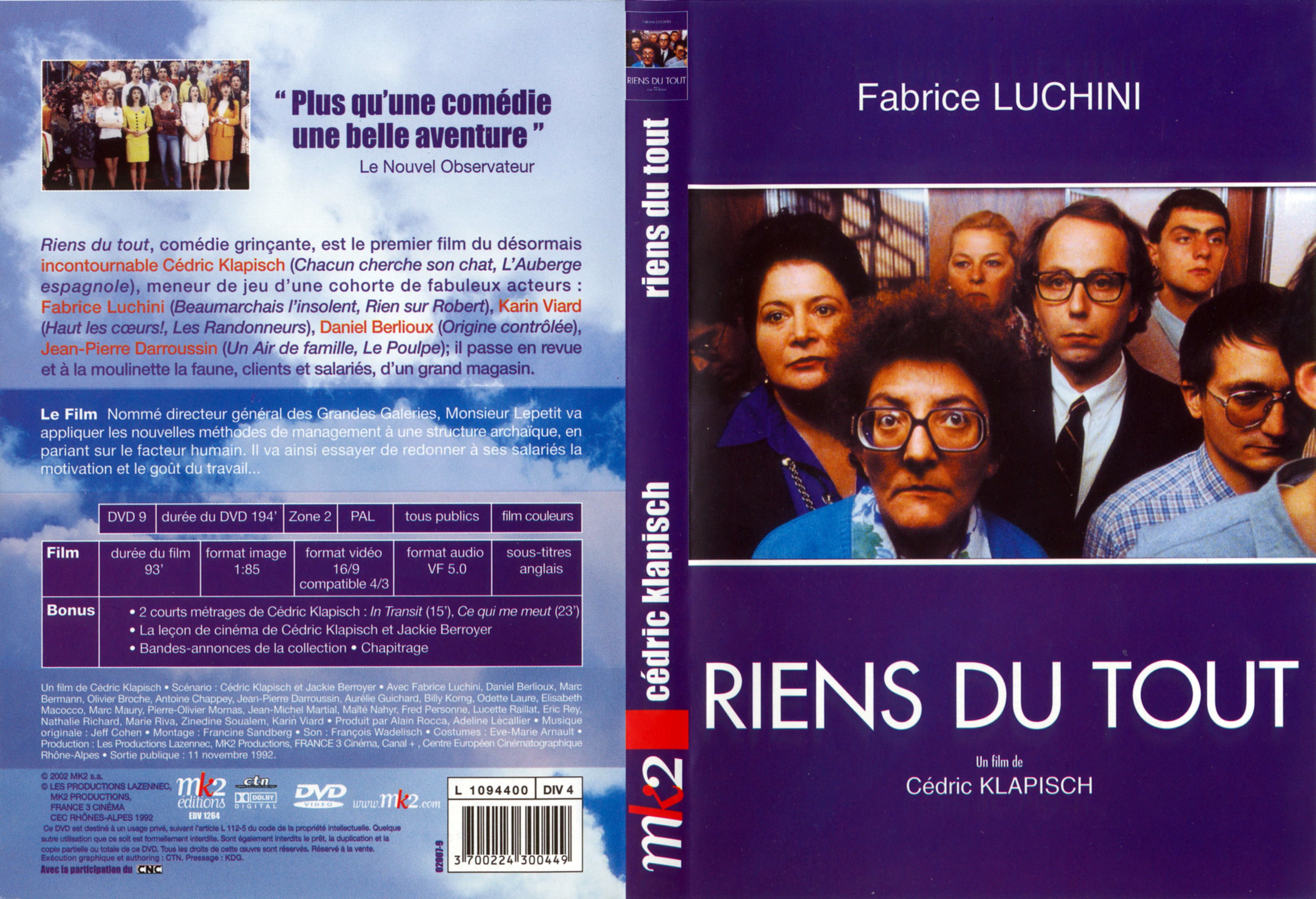 Jaquette DVD Riens du tout