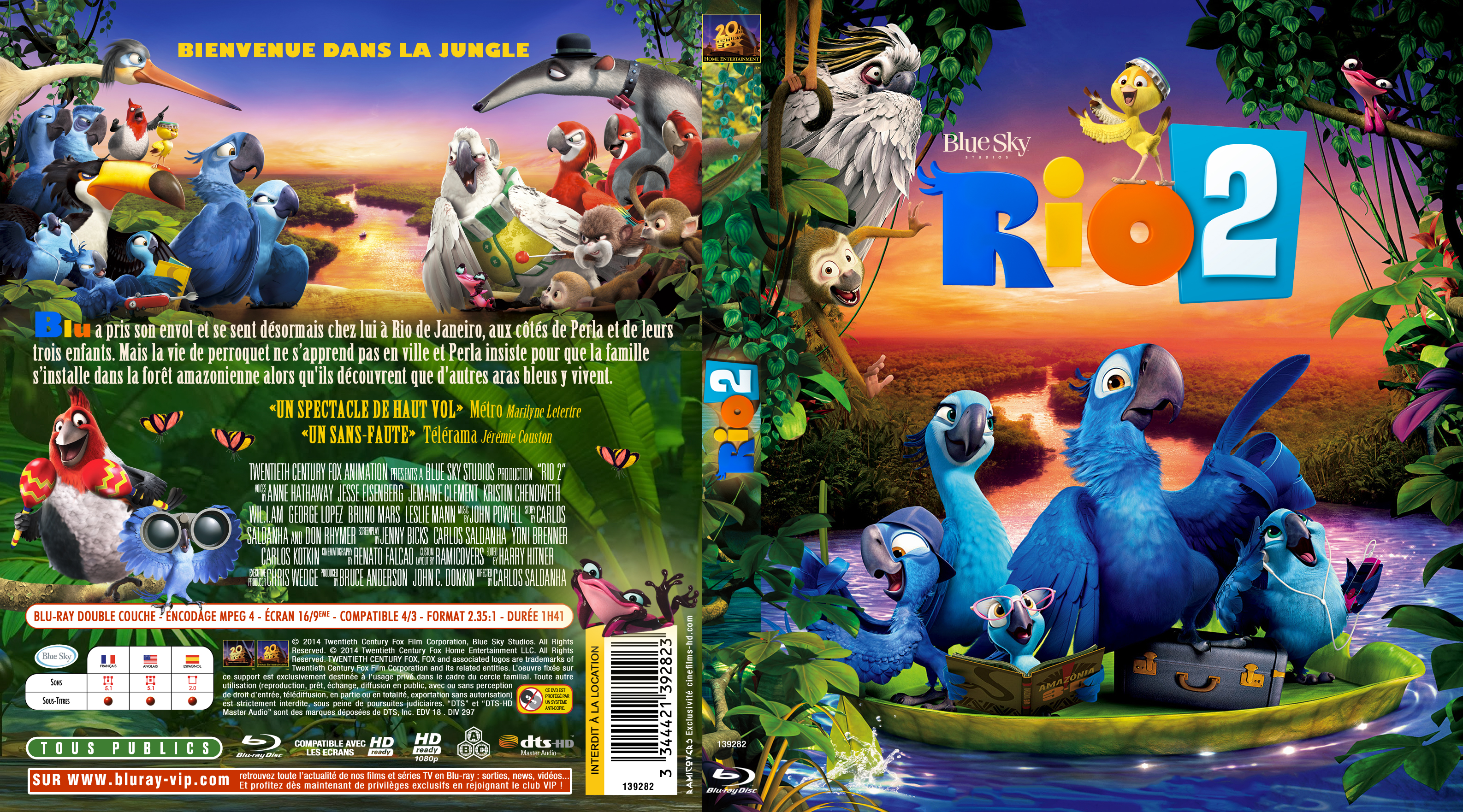 Jaquette DVD Rio 2 custom (BLU-RAY)