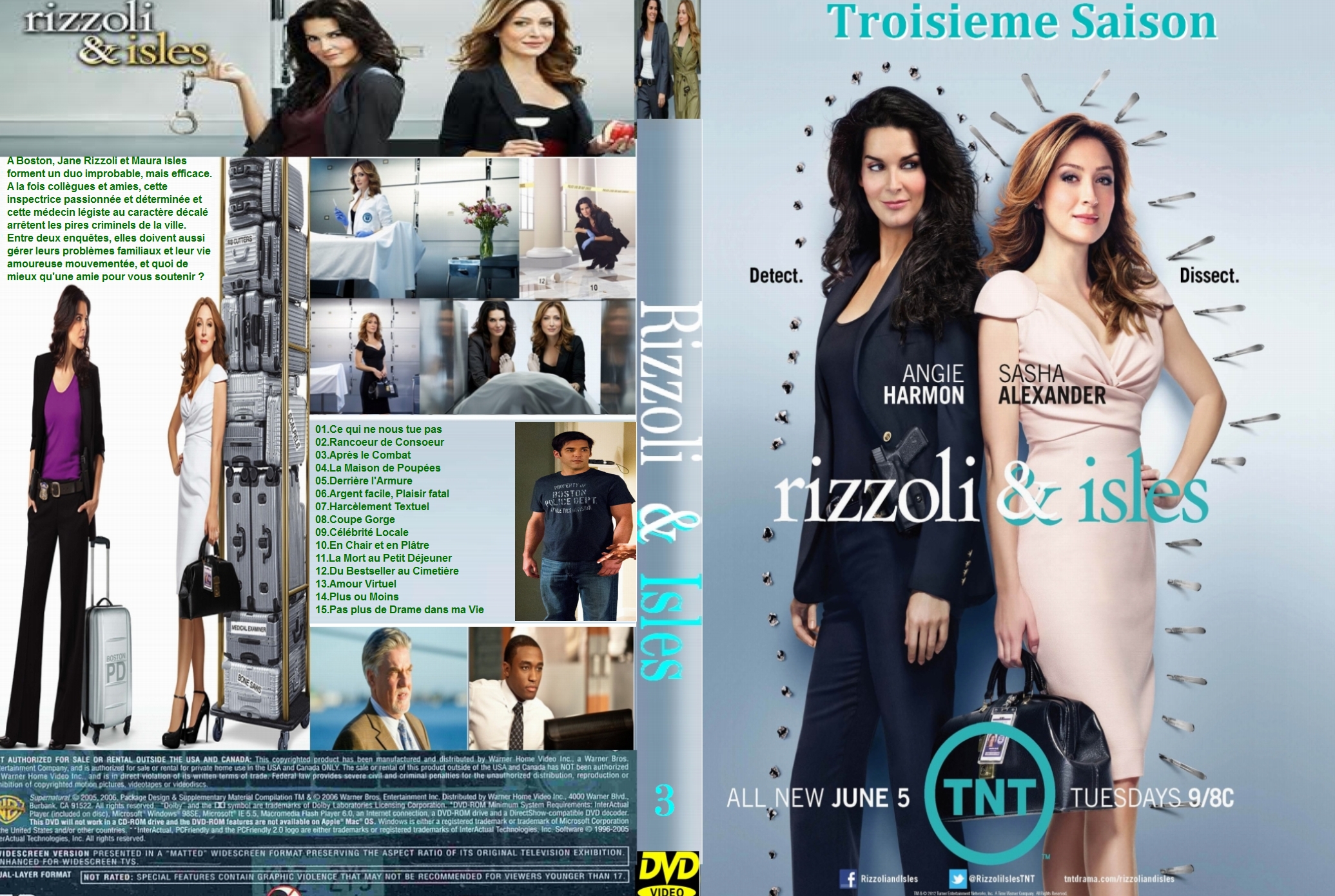 Jaquette DVD Rizzoli & Isles Saison 3 custom