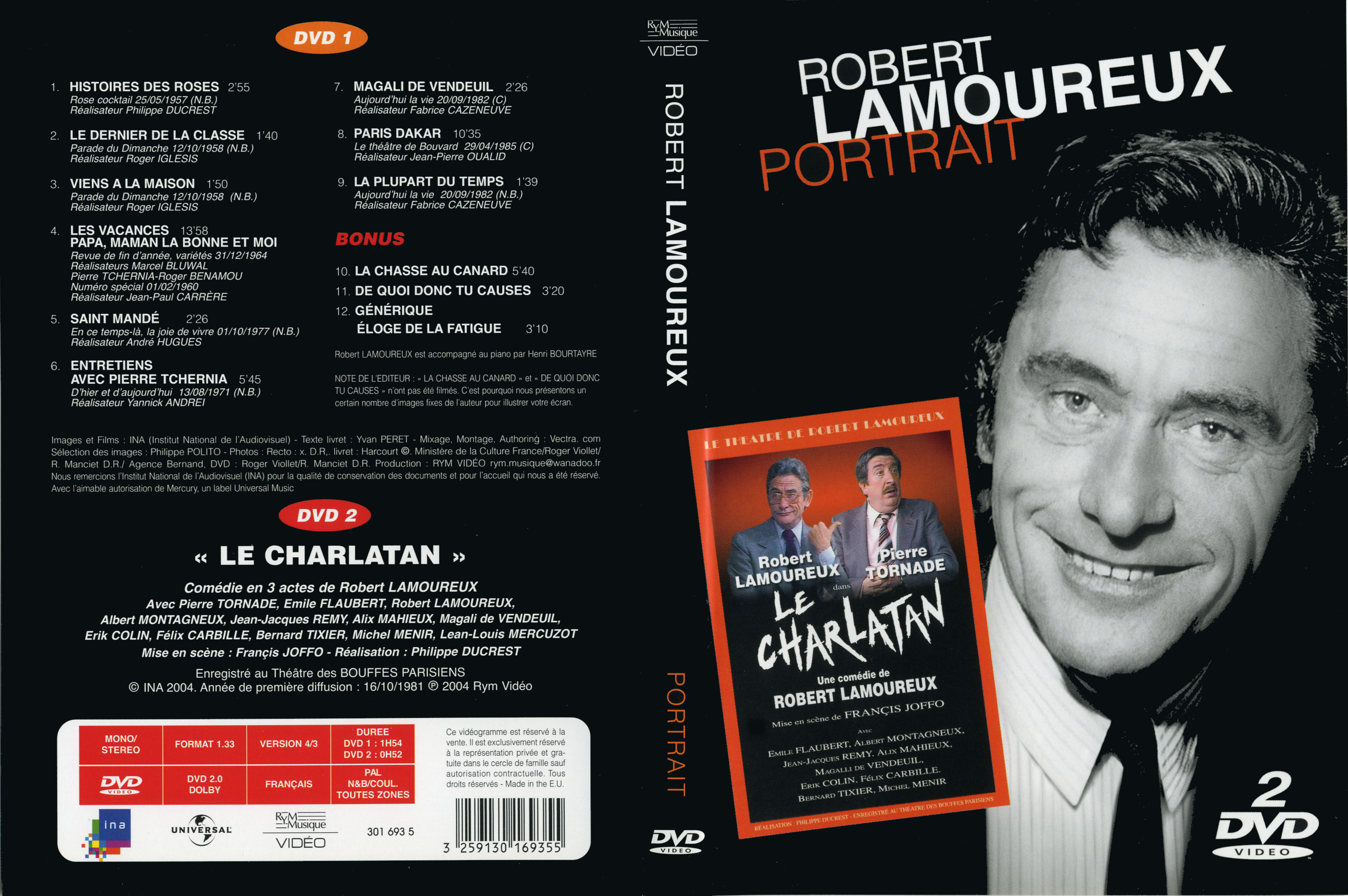 Jaquette DVD Robert Lamoureux Portrait