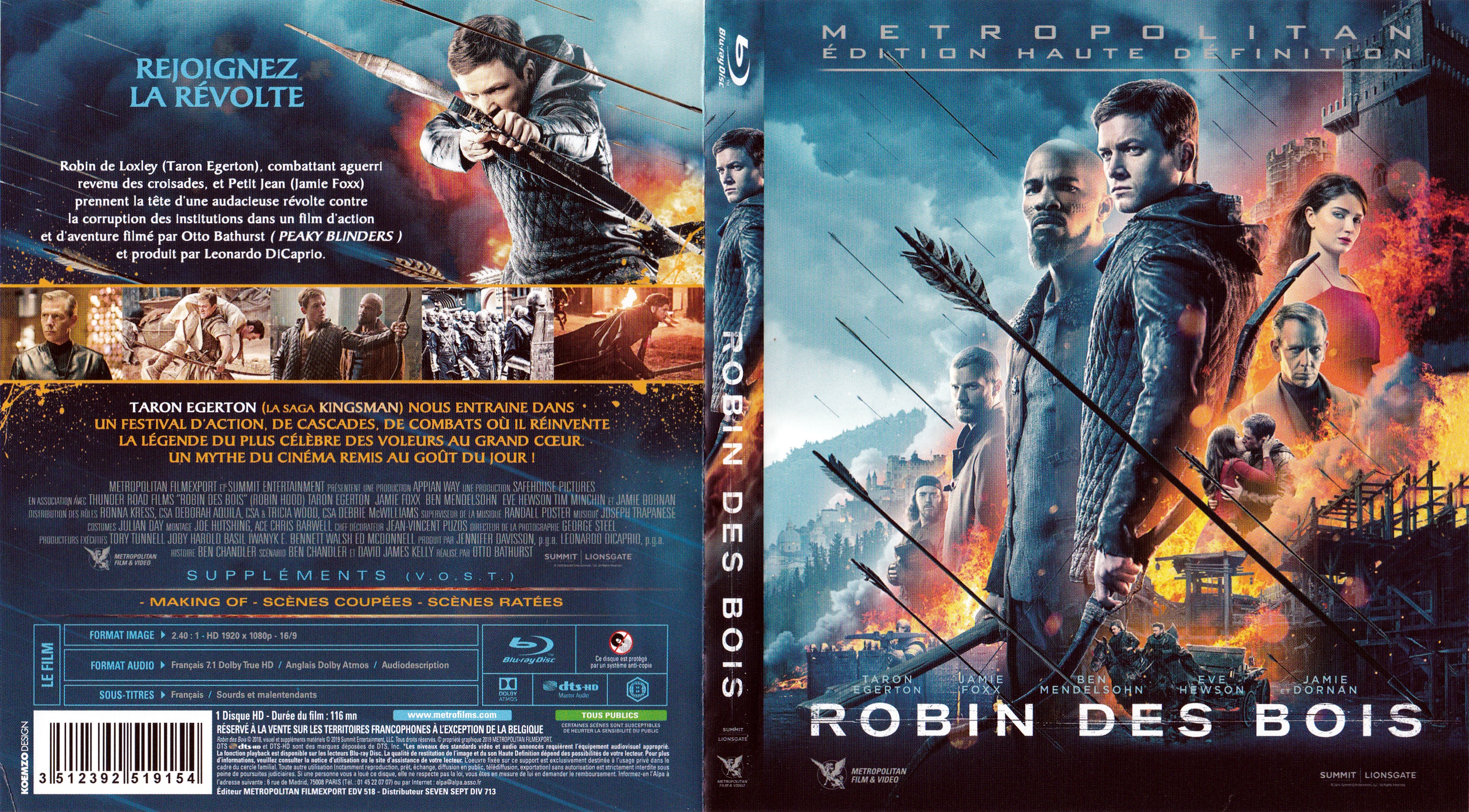 Jaquette DVD Robin des bois 2018 (BLU-RAY)