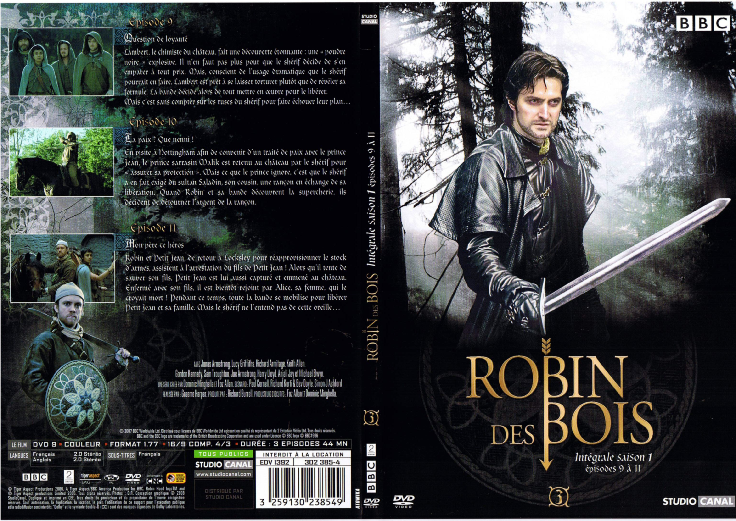 Jaquette DVD Robin des bois Saison 1 DVD 3