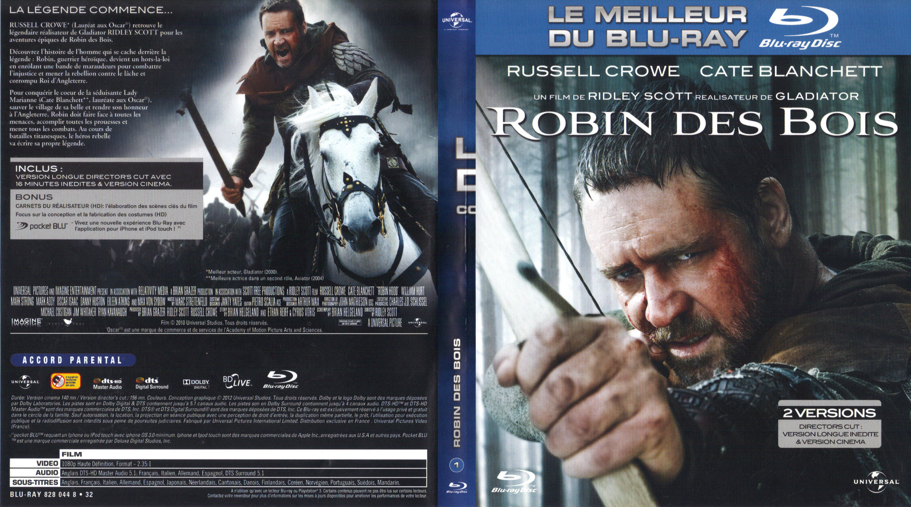 Jaquette DVD Robin des bois (2010) (BLU-RAY)
