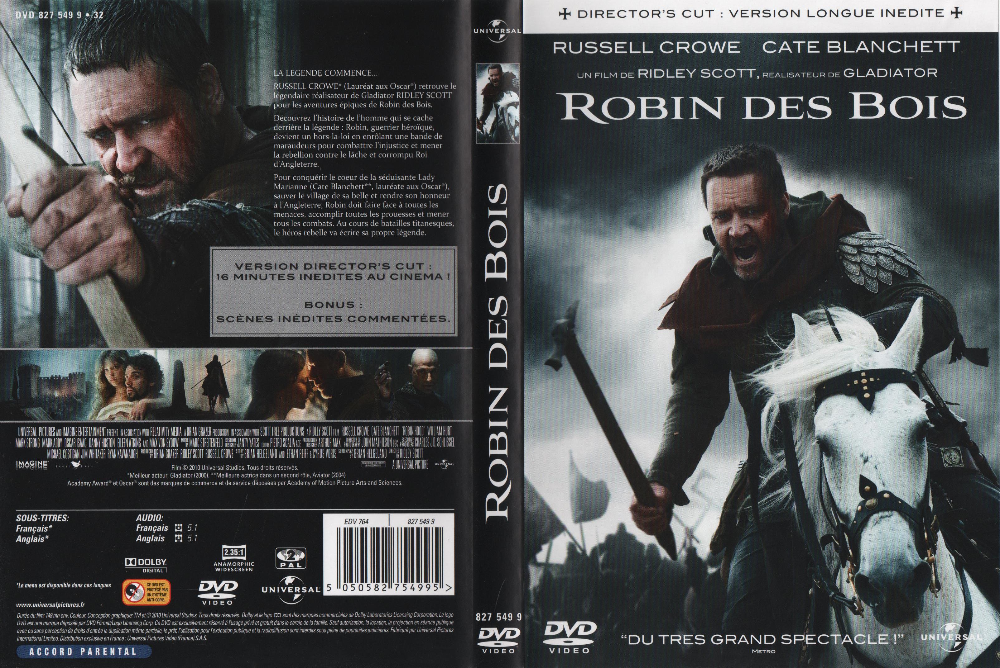 Jaquette DVD Robin des bois (2010) v2