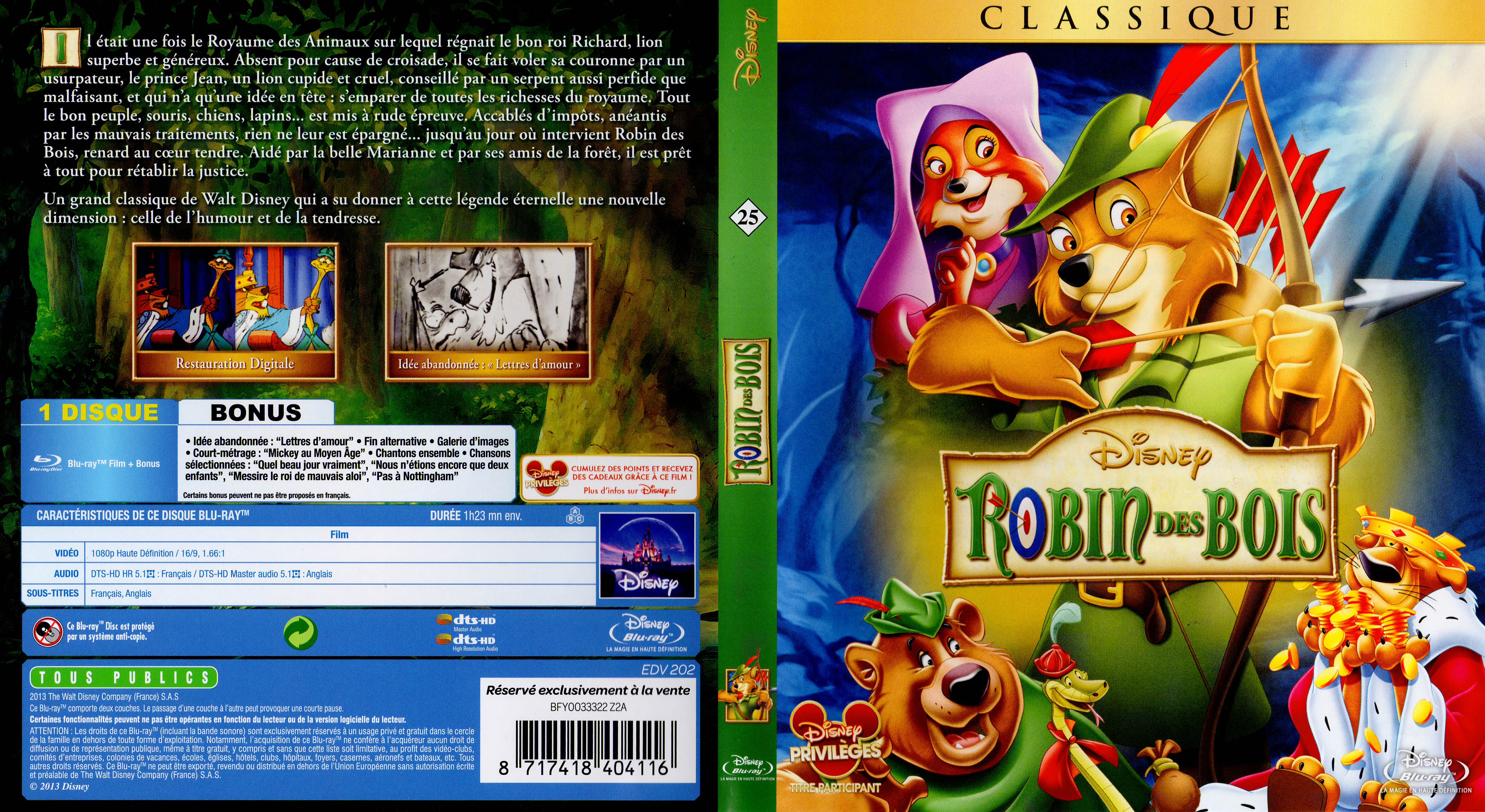 Jaquette DVD Robin des bois (BLU-RAY)