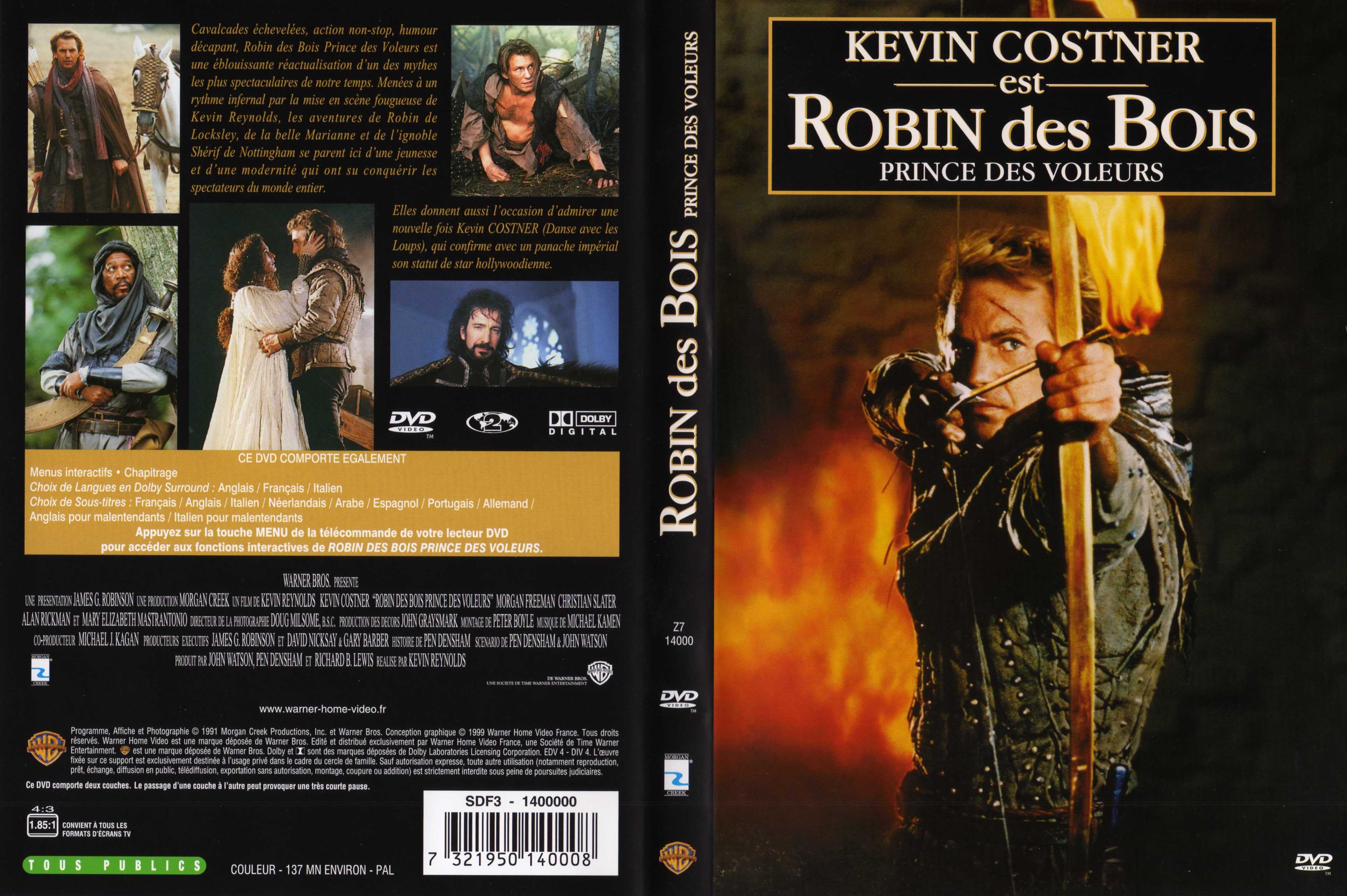 Jaquette DVD Robin des bois prince des voleurs