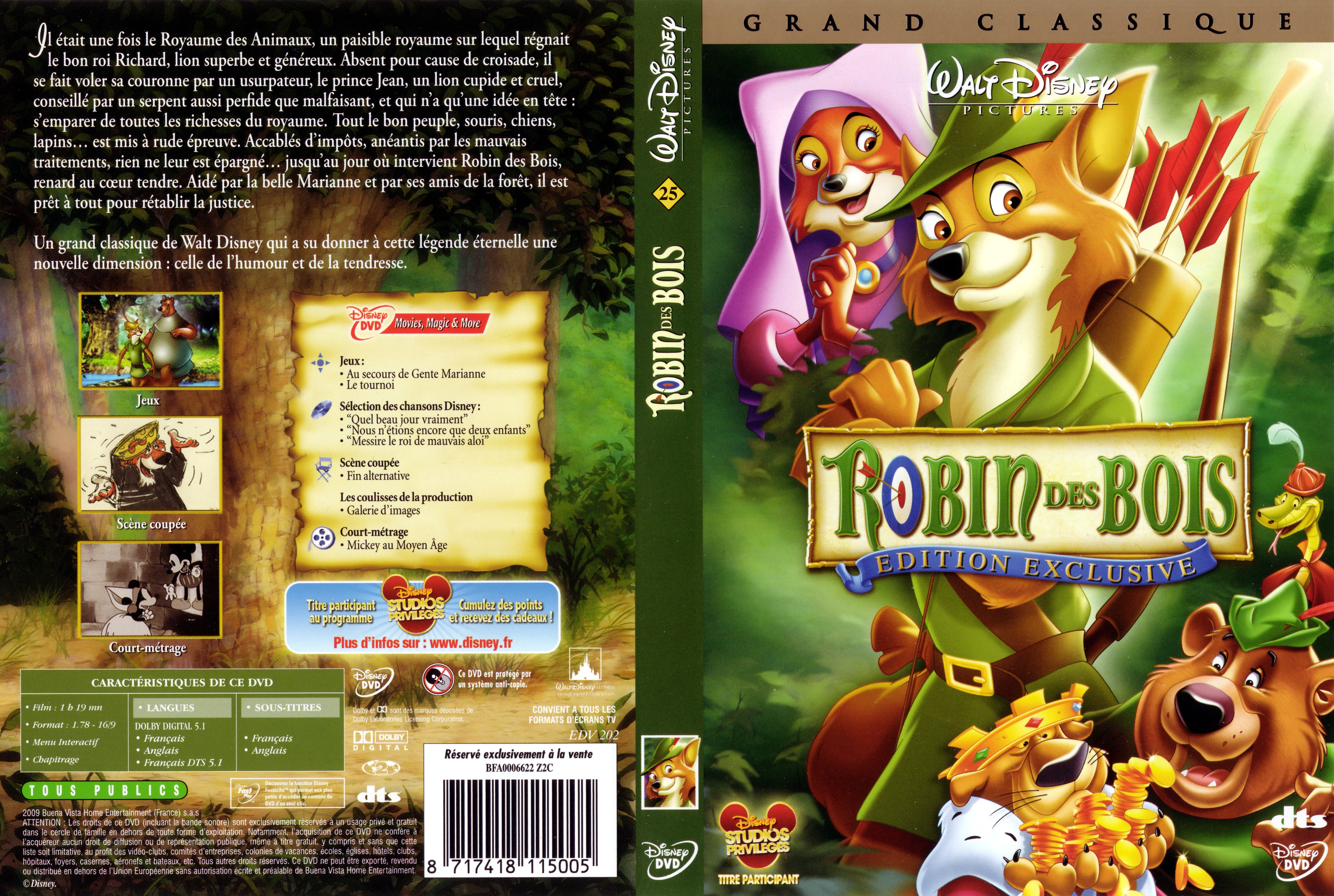 Jaquette DVD Robin des bois v3