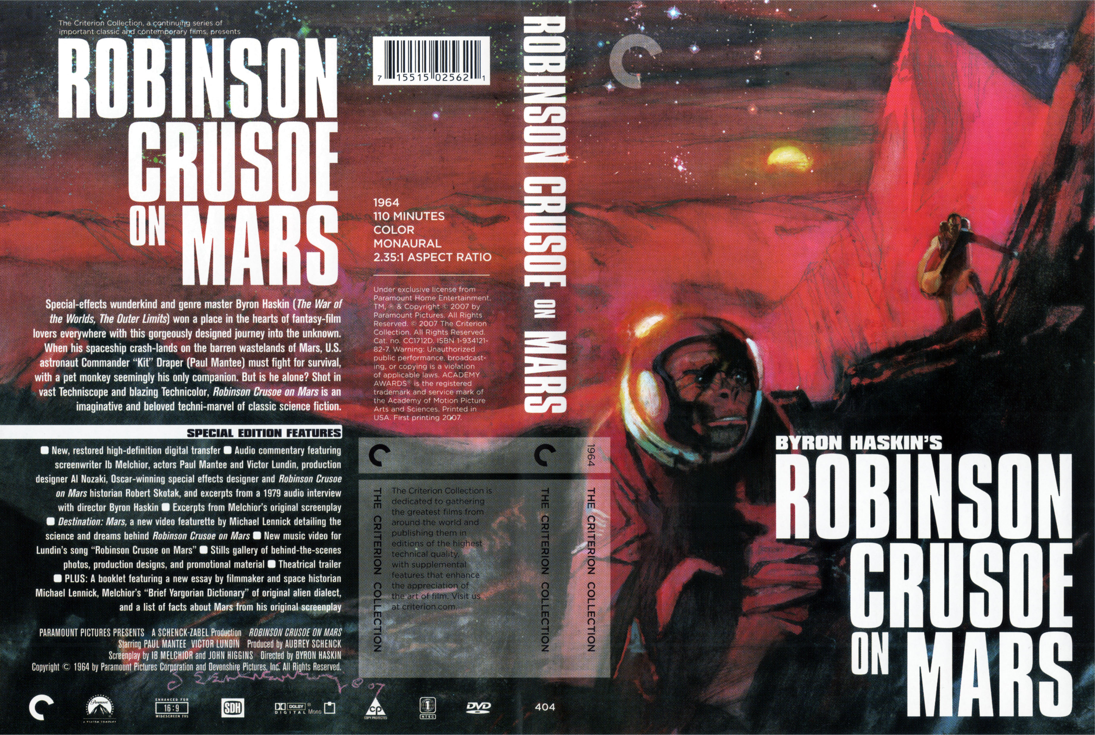 Jaquette DVD Robinson Crusoe on Mars Zone 1