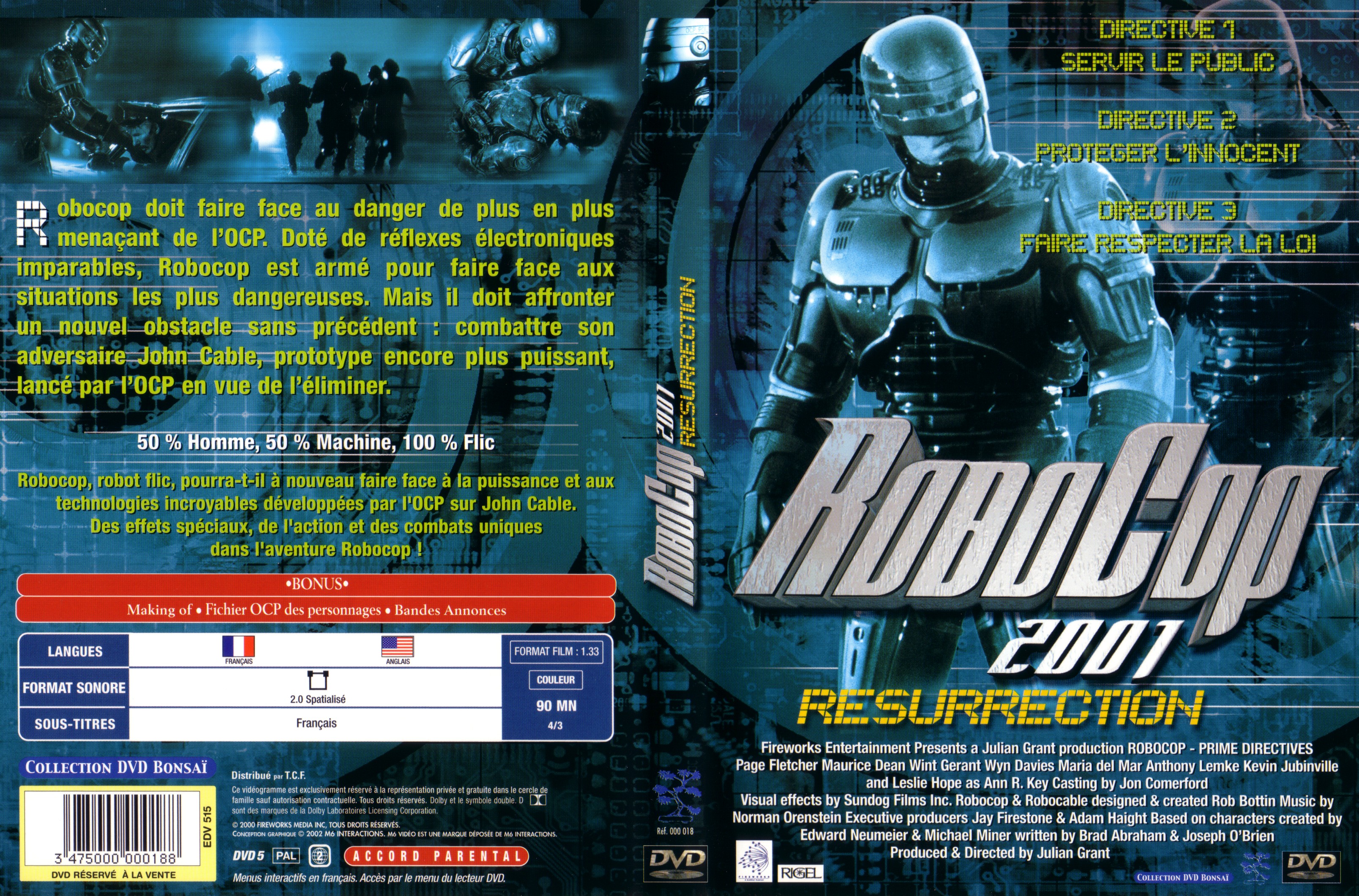 Jaquette DVD Robocop 2001 - resurrection