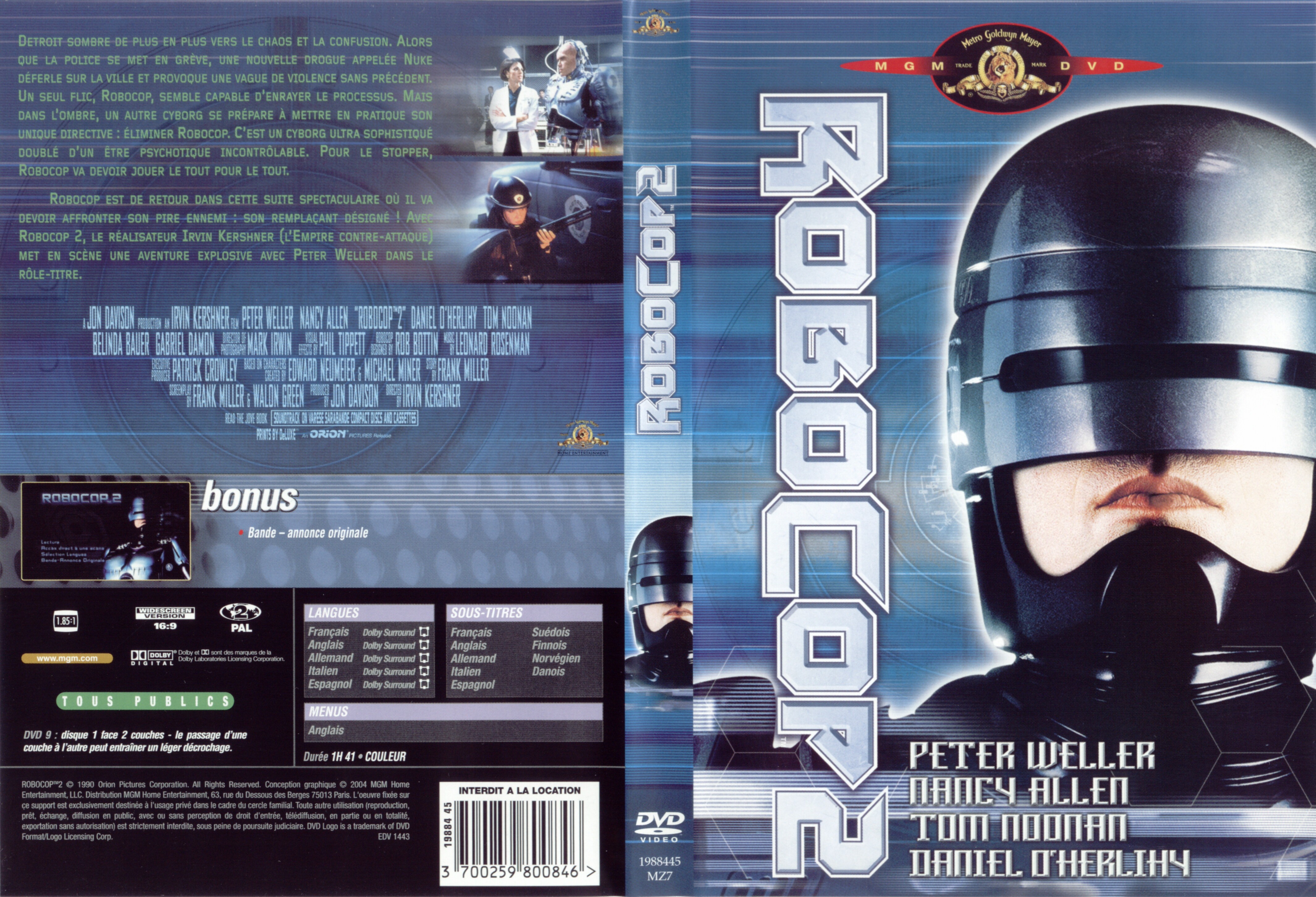 Jaquette DVD Robocop 2 v2